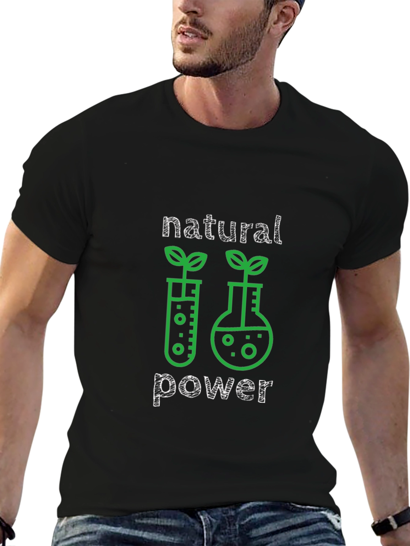 Black Natural Power Graphic Tee - Black T-Shirt view 6