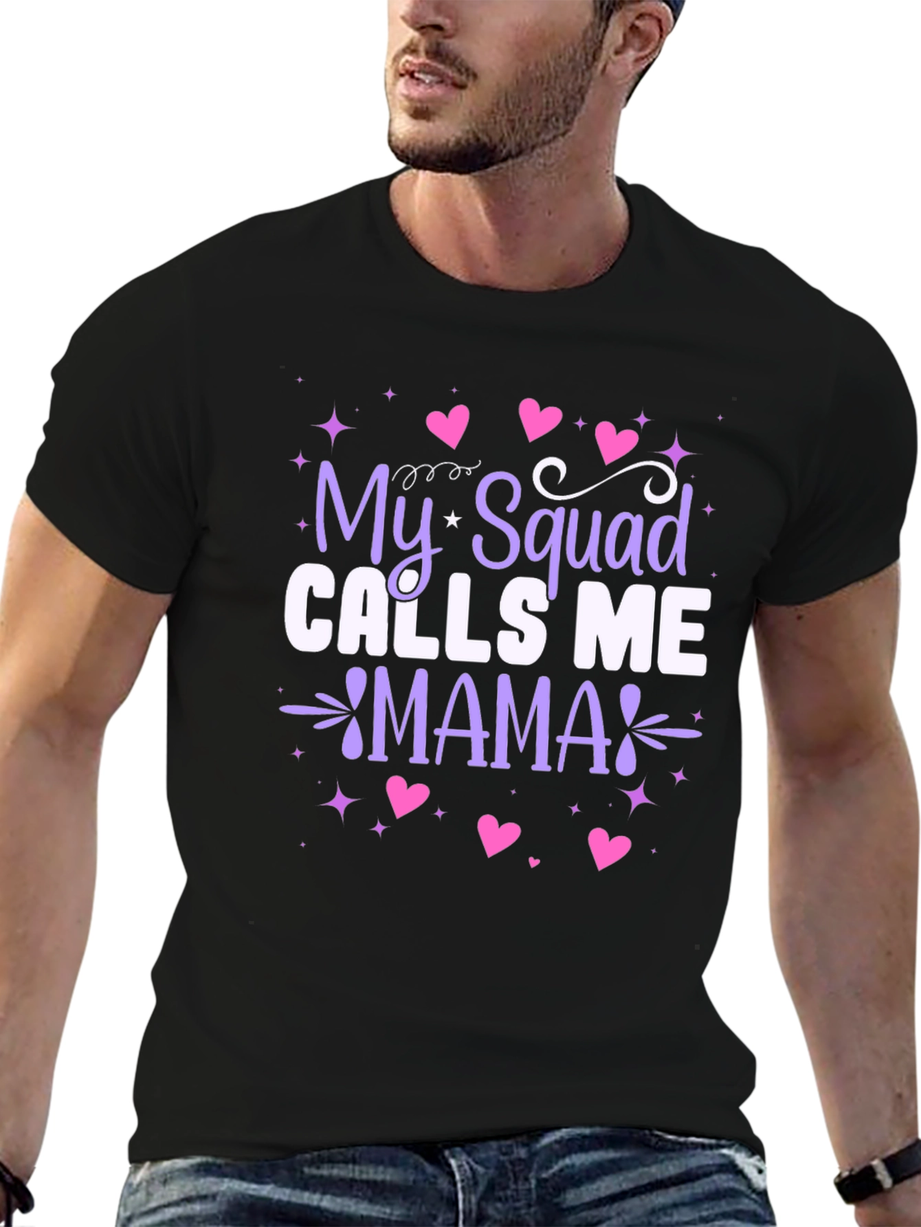 Black My Squad Calls Me Mama Graphic Tee view 6