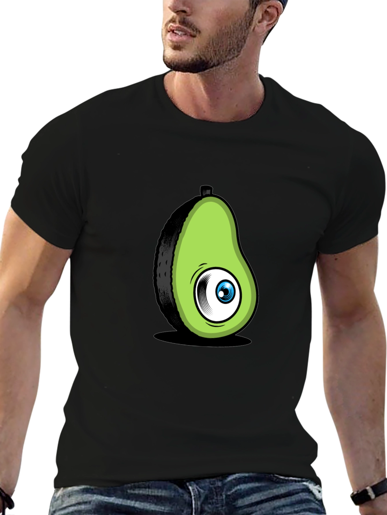 Black Avocado Eye Black T-Shirt Funny Graphic Tee view 6