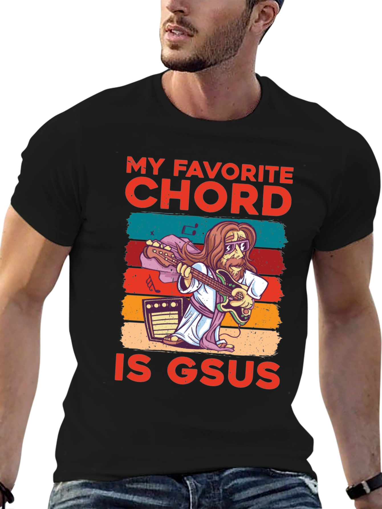 Black My Favorite Chord Is GSUS T-Shirt view 6