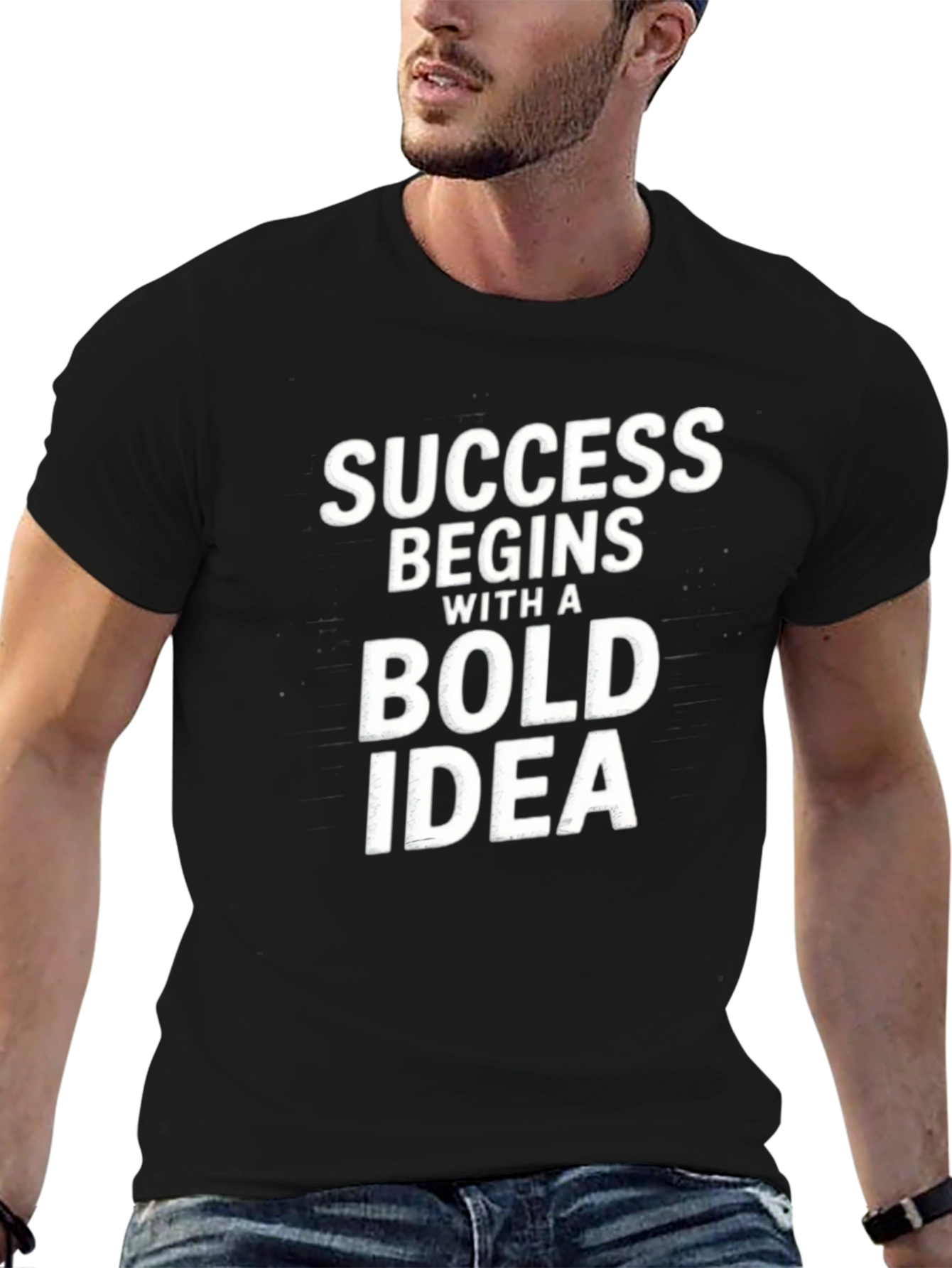 Black Bold Idea Graphic Tee - Motivational T-Shirt view 6