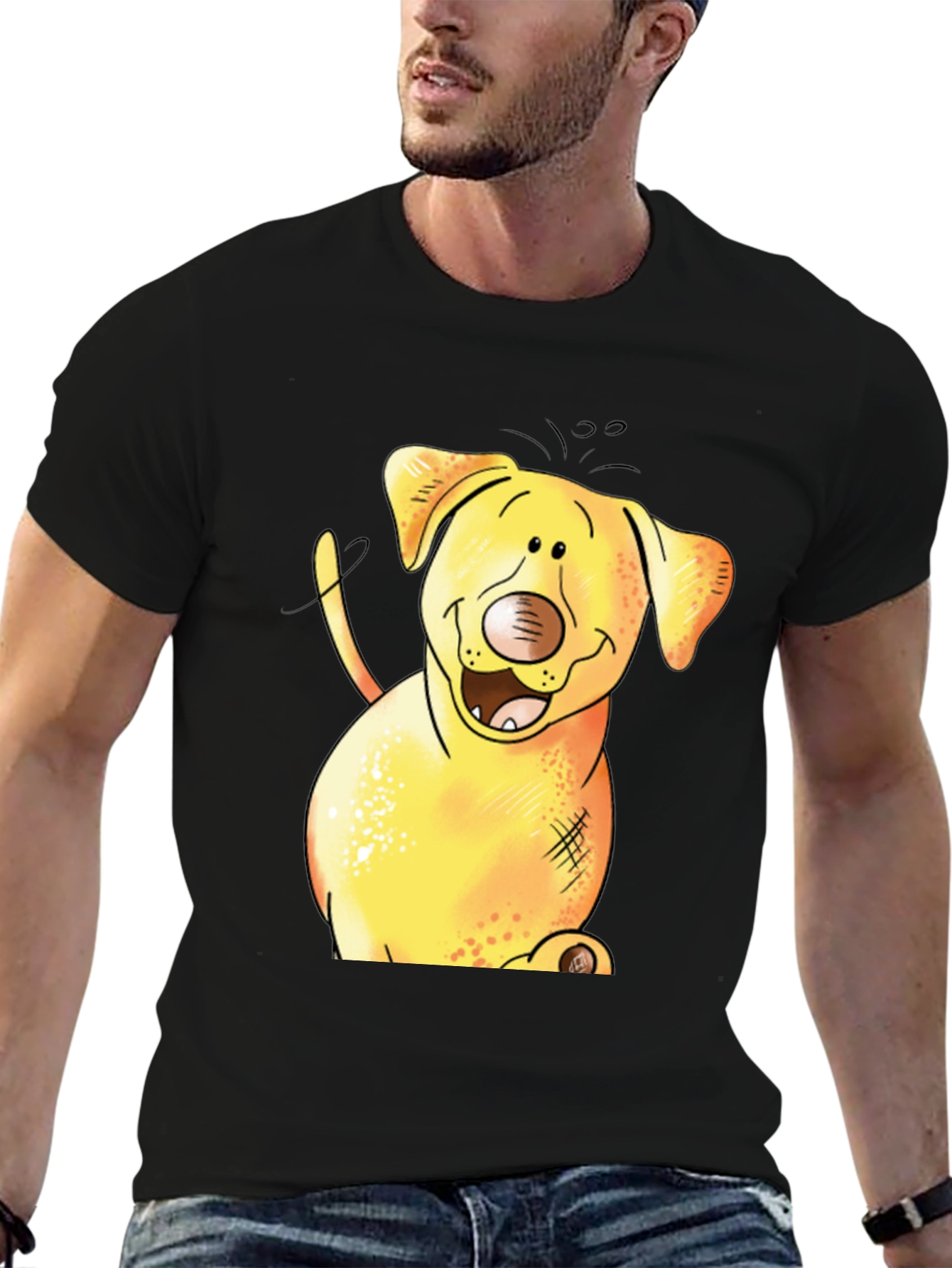 Black Funny Dog Graphic Tee - Black T-Shirt view 6