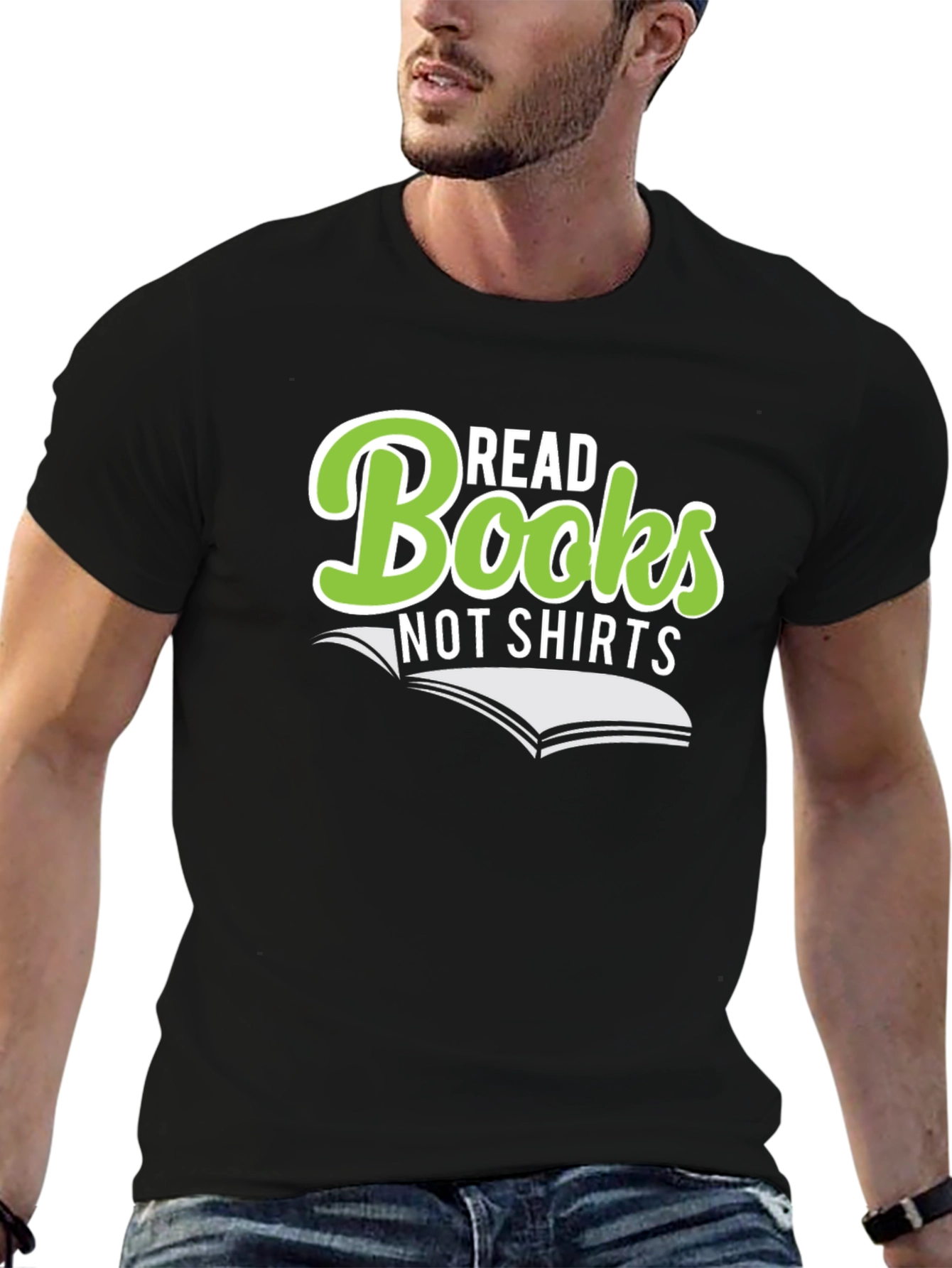 Black Read Books Not Shirts Funny Graphic Novelty T-Shirt view 6