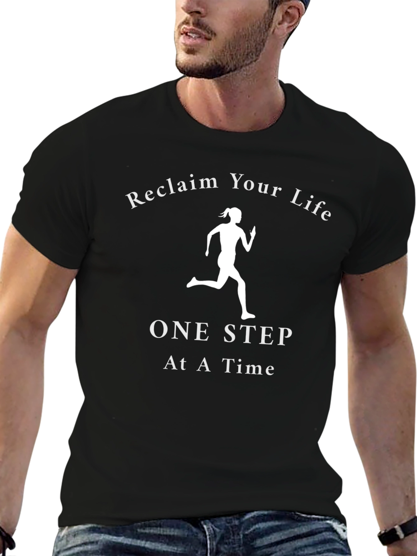 Black Reclaim Your Life Graphic T-Shirt - Fitness Inspiration view 6