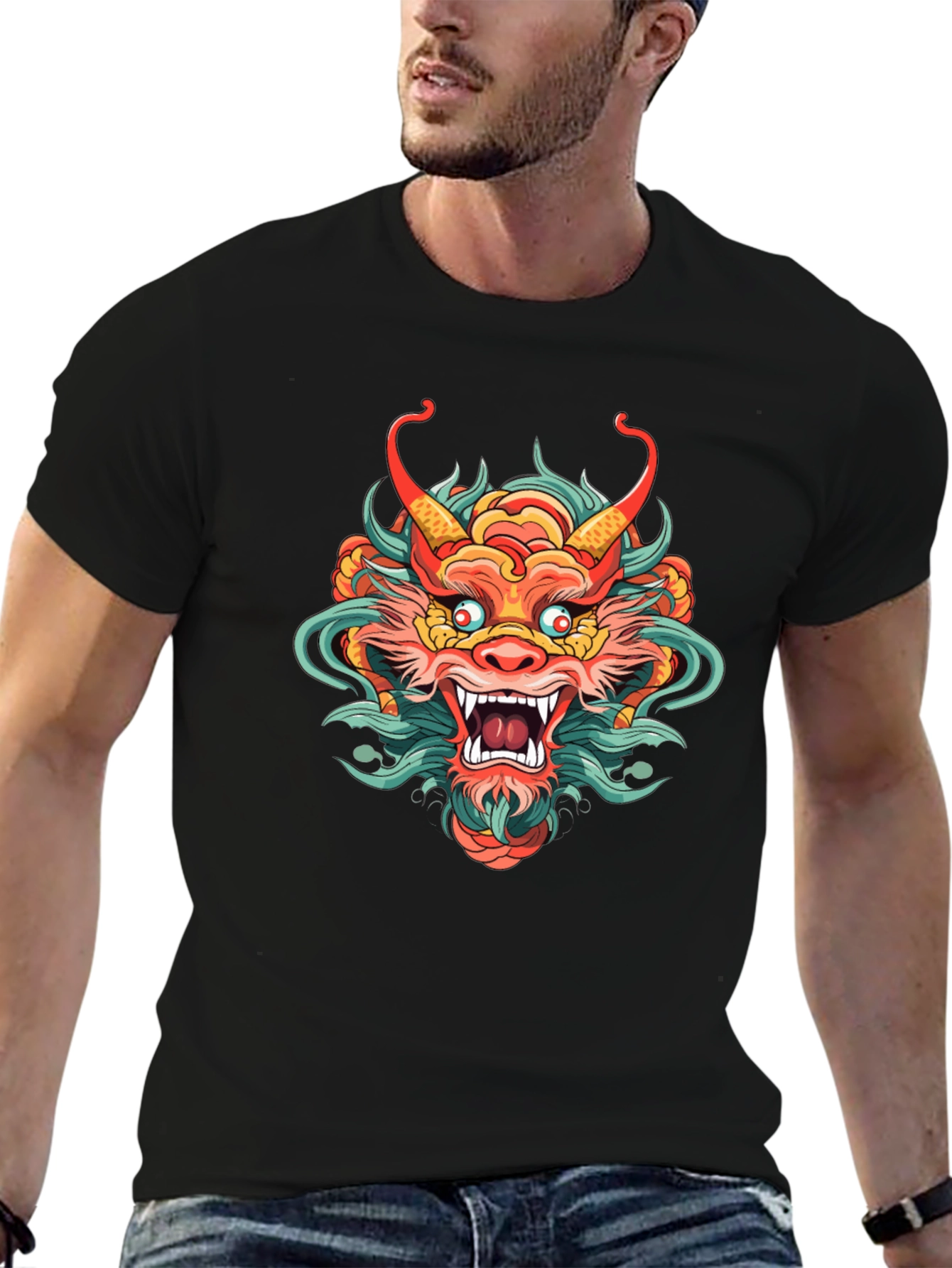 Black Dragon Graphic Black T-Shirt view 6