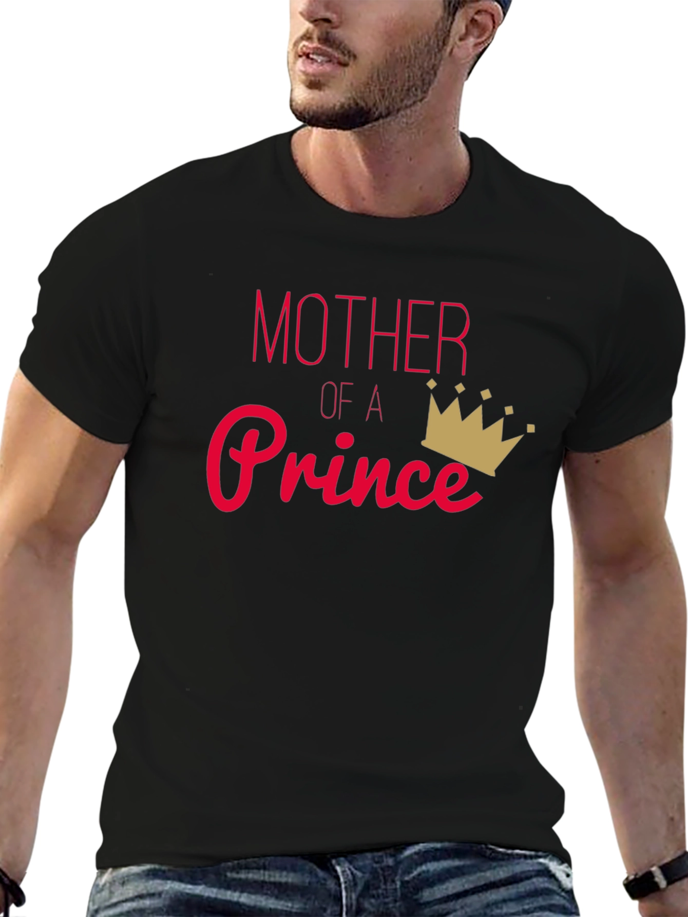Black Mother of a Prince Graphic T-Shirt view 6