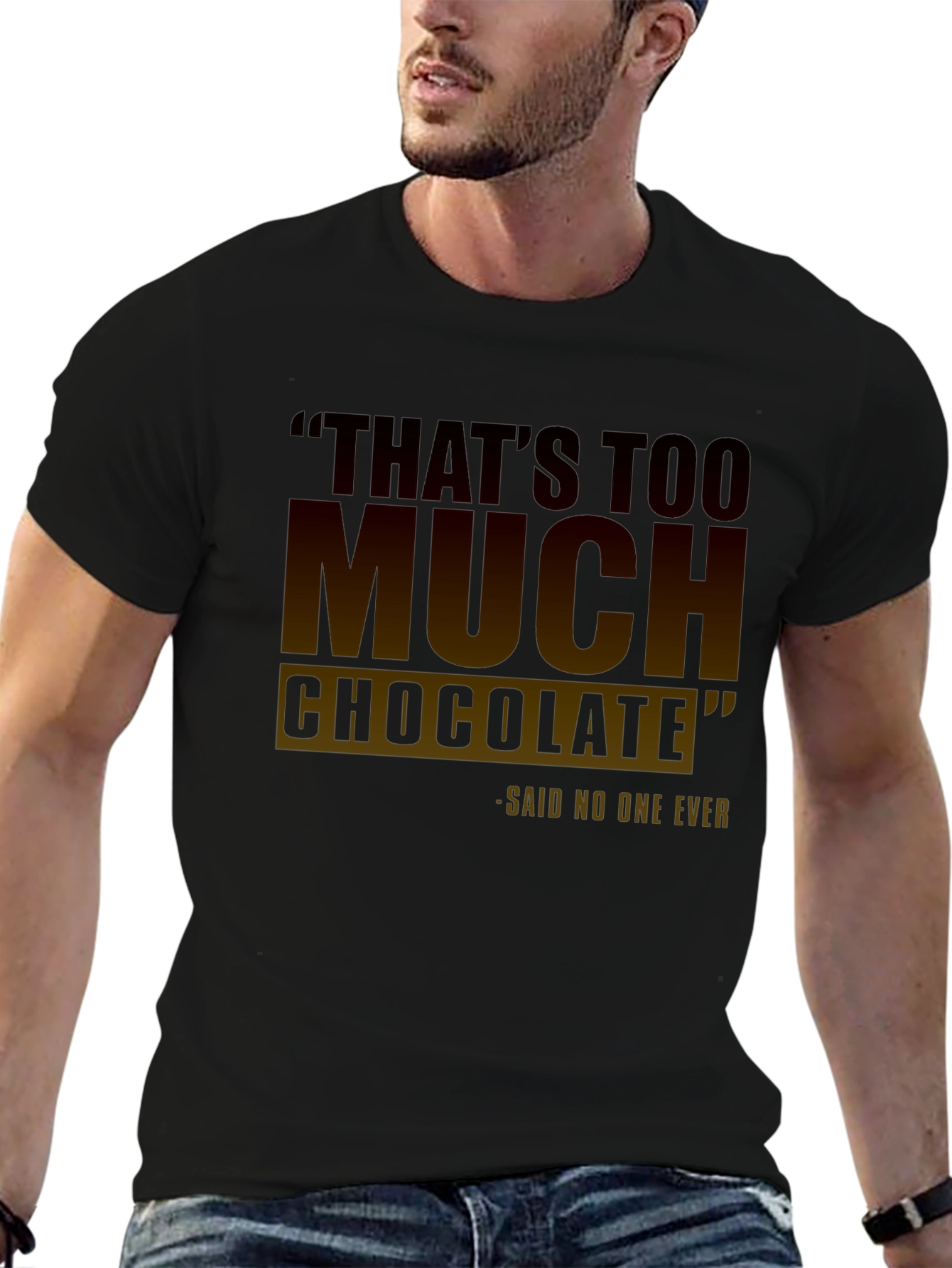 Black Funny Chocolate Lover's T-Shirt view 6