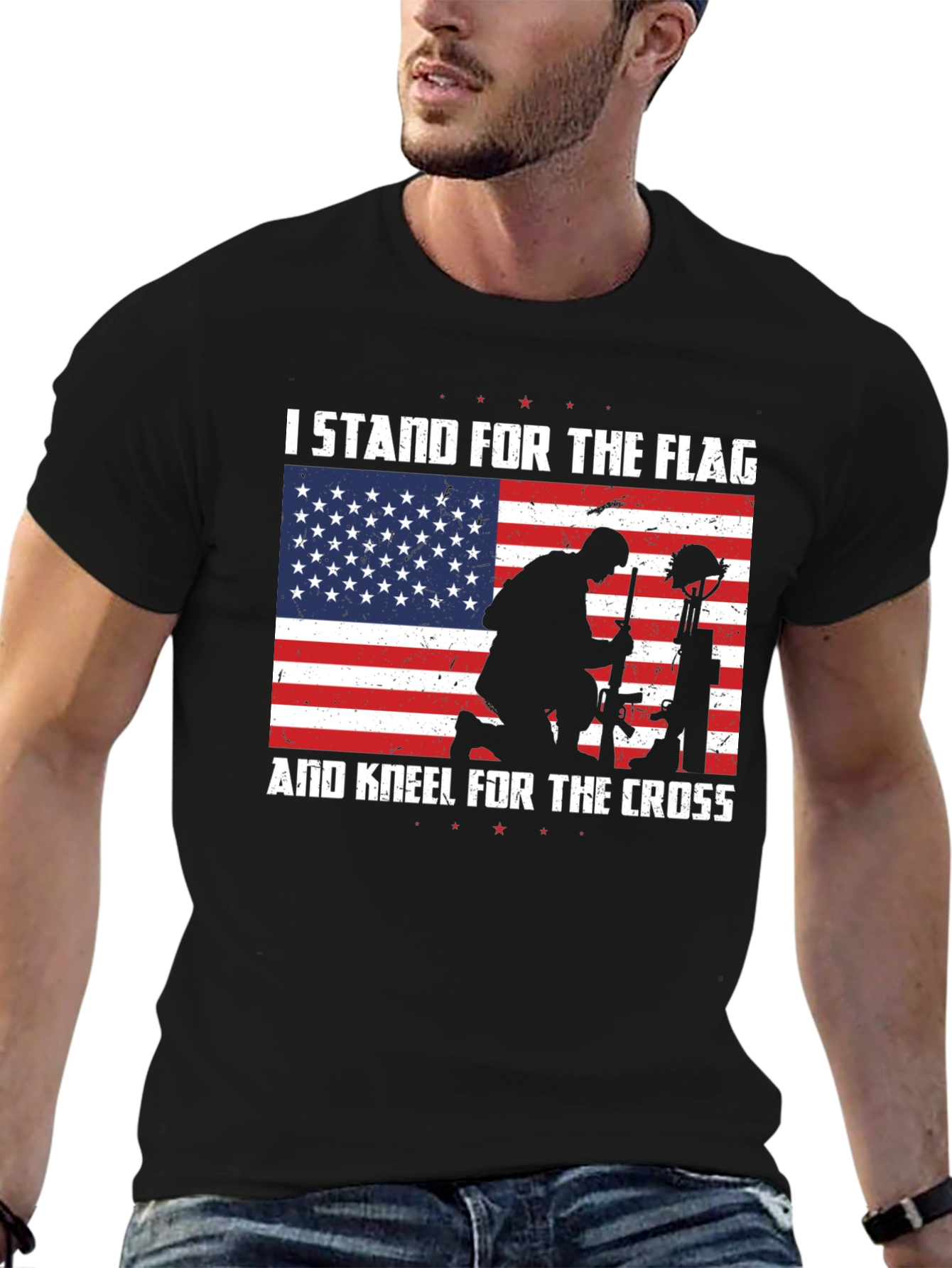 Black I Stand For The Flag T-Shirt view 6