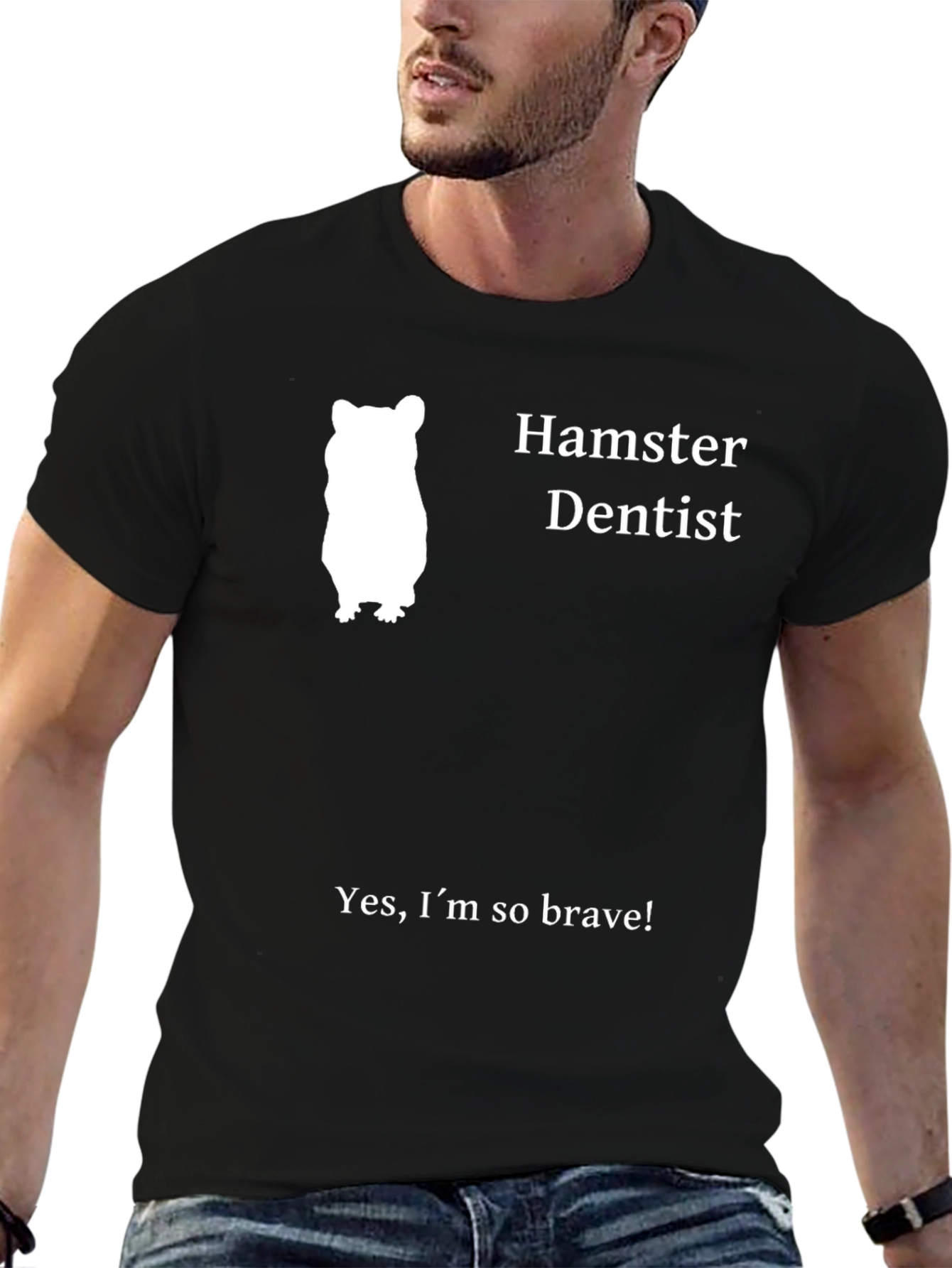 Black Hamster Dentist T-Shirt - Brave and Funny! view 6