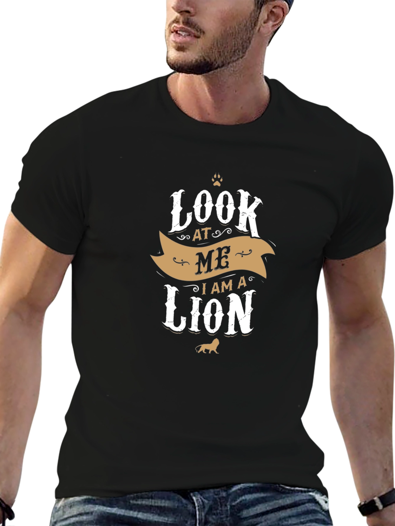 Black Look At Me I Am A Lion T-Shirt view 6