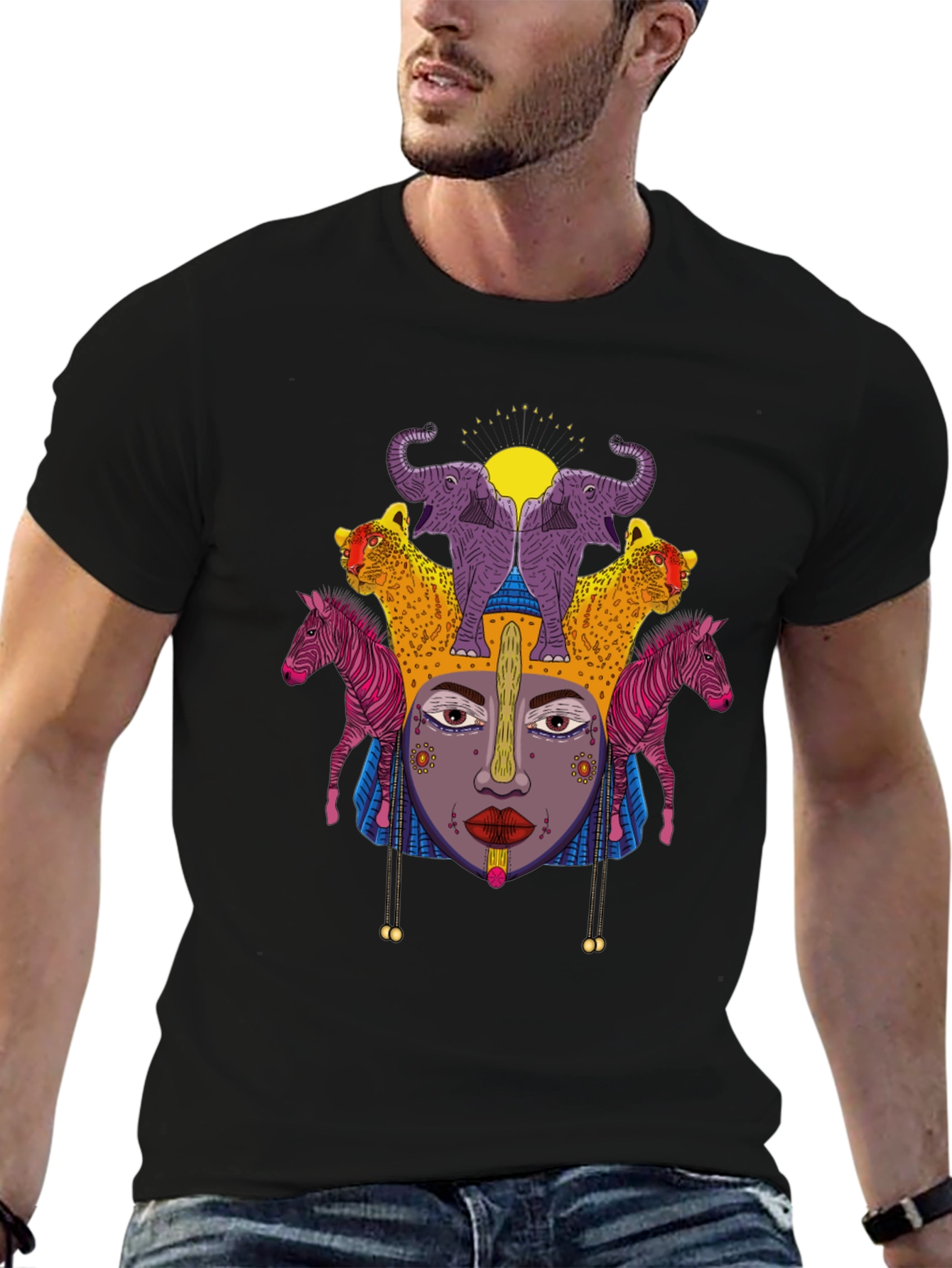 Black African Queen Graphic T-Shirt view 6