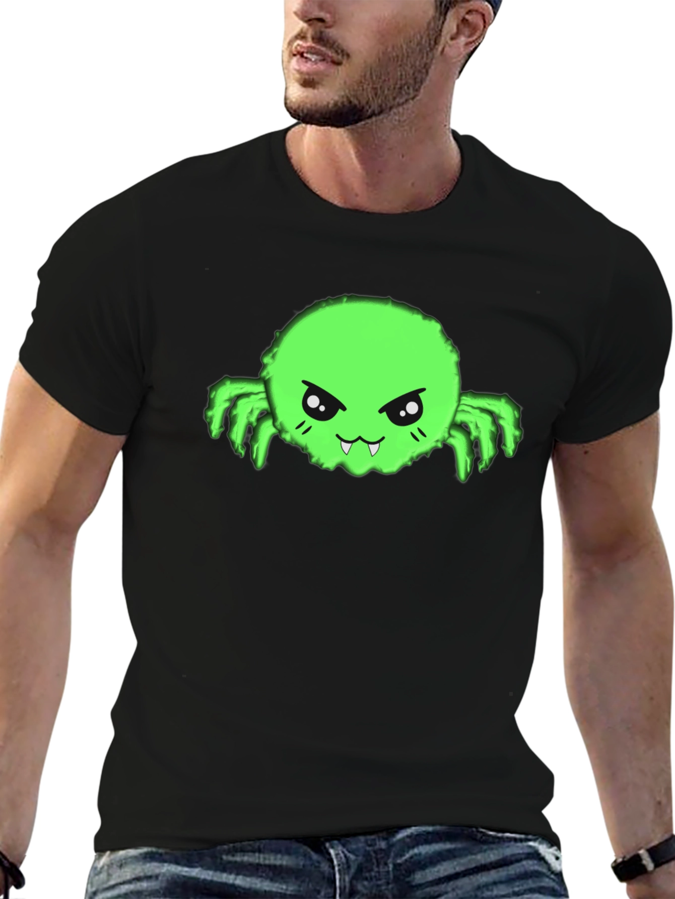 Black Fun Green Monster Graphic Tee view 6