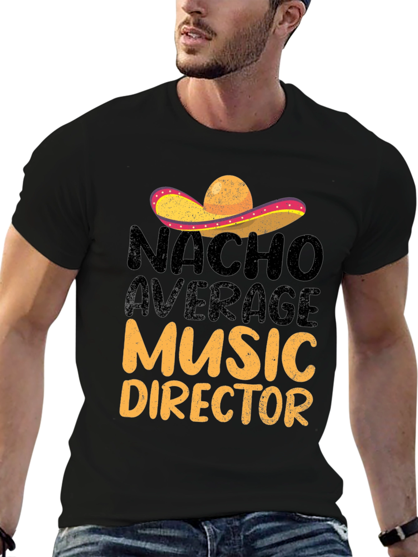 Black Nacho Average Music Director T-Shirt view 6