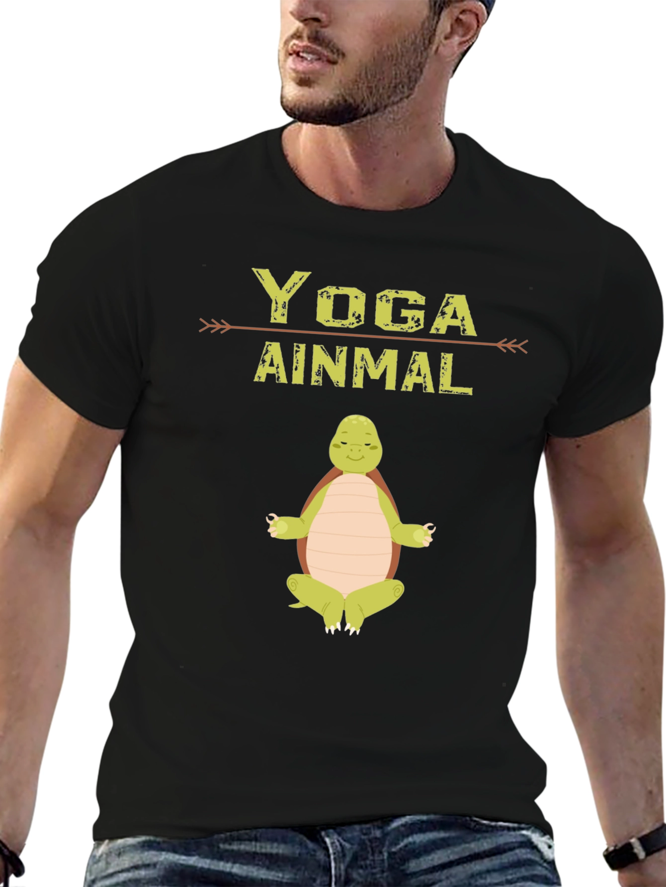 Black Yoga Ainmal Turtle T-Shirt - Meditating Animal Tee view 6