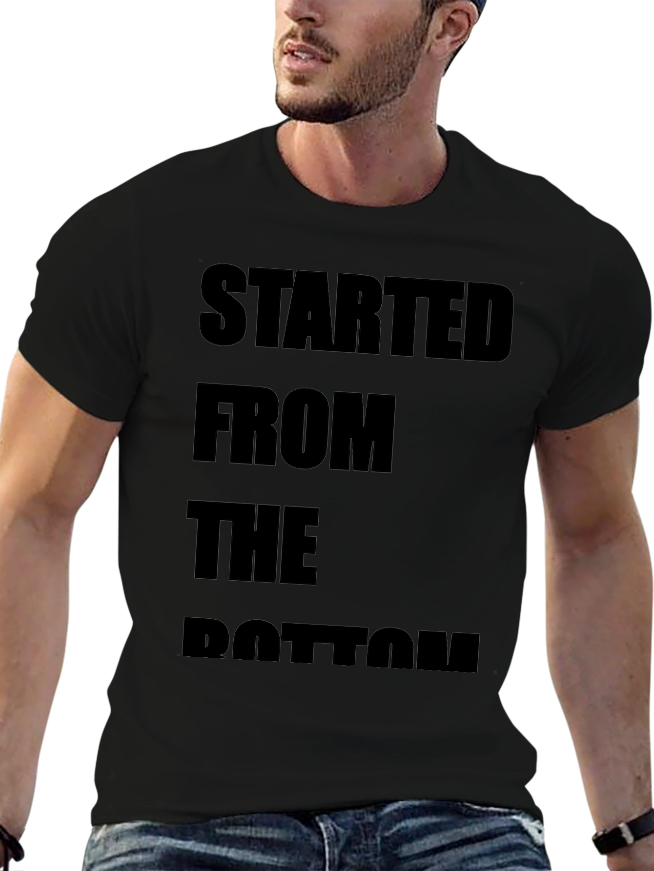 Black Started From The Bottom Black T-Shirt view 6