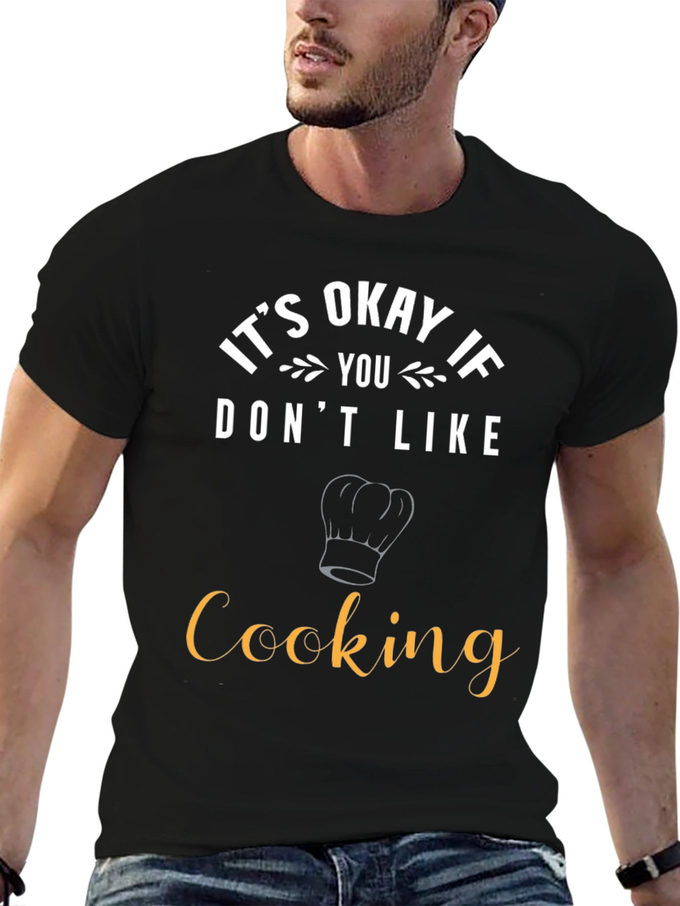 Black Funny Cooking T-Shirt - It's Okay If You Don't Like Cooking view 6
