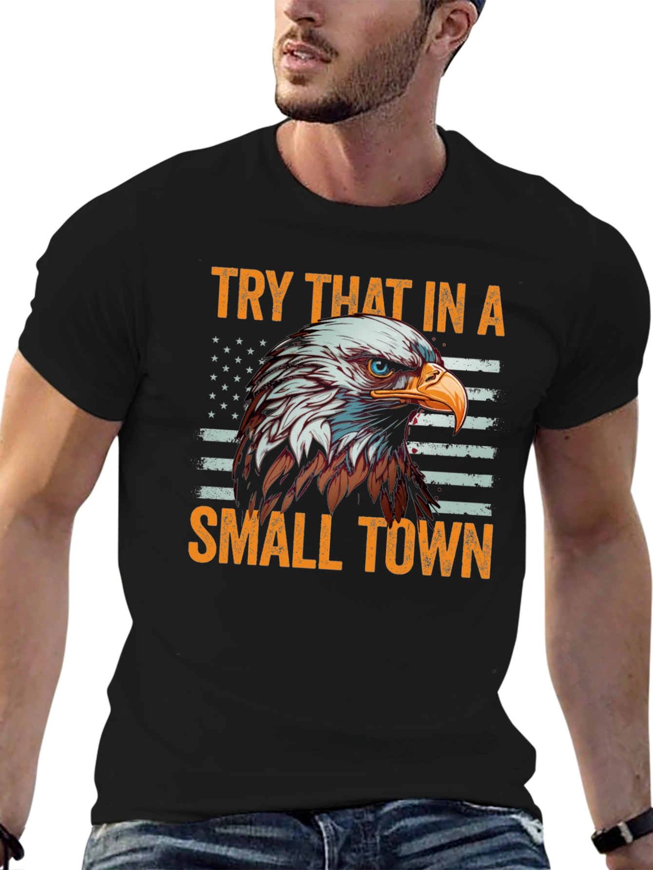 Black Patriotic Eagle Graphic Tee - Small Town Pride view 6