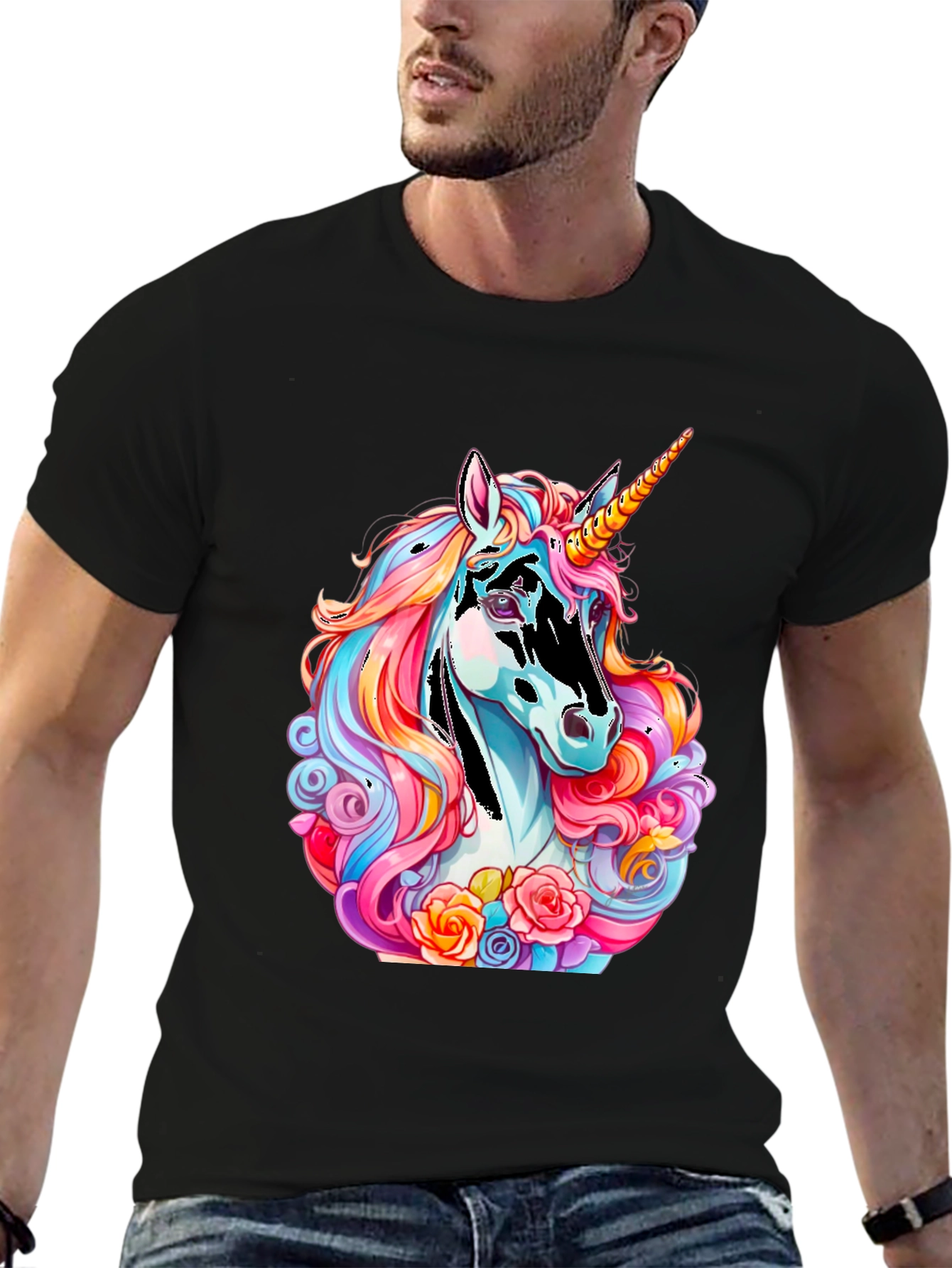 Black Unicorn Graphic T-Shirt view 6