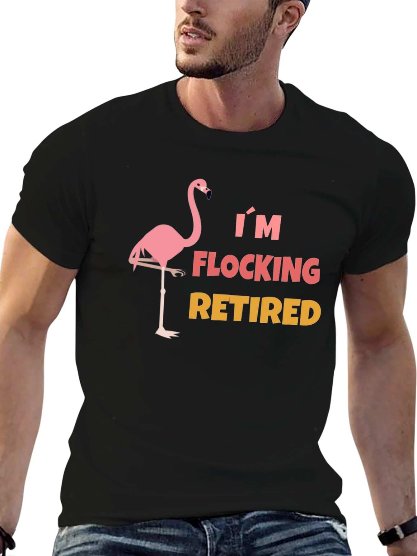 Black I'm Flocking Retired T-Shirt view 6
