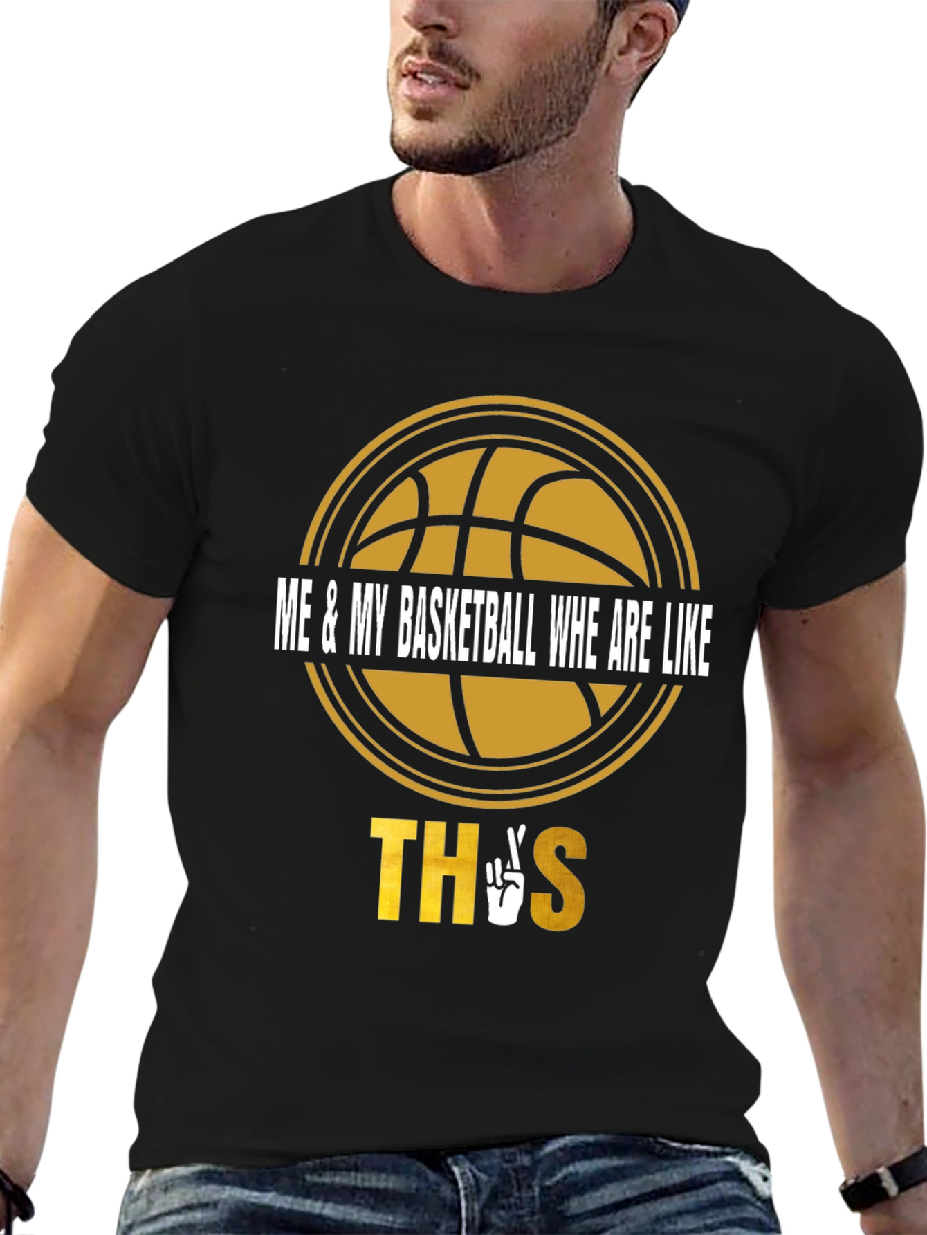 Black Basketball Lover Tee - Me & My Basketball Like This view 6
