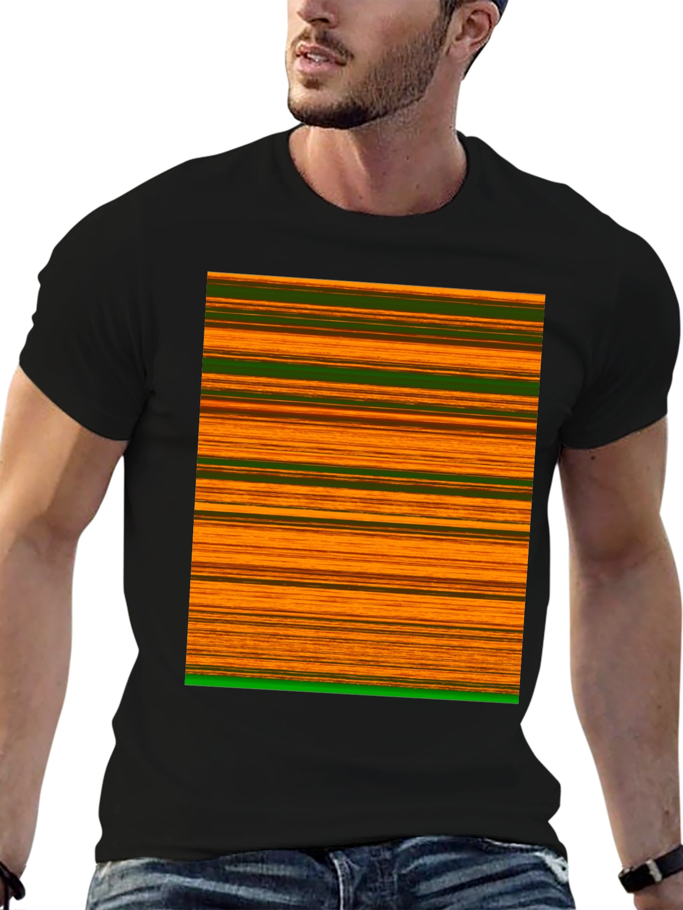 Black Striped Graphic Tee view 6