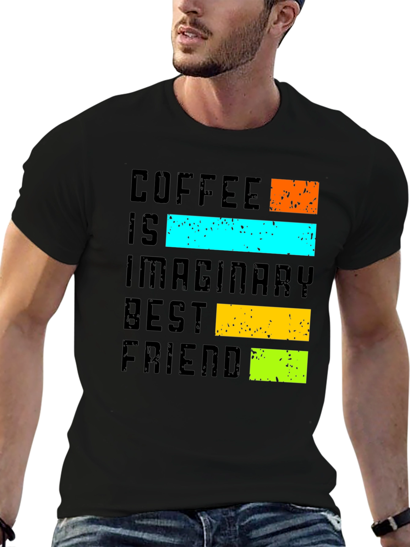Black Coffee Is My Imaginary Best Friend T-Shirt view 6