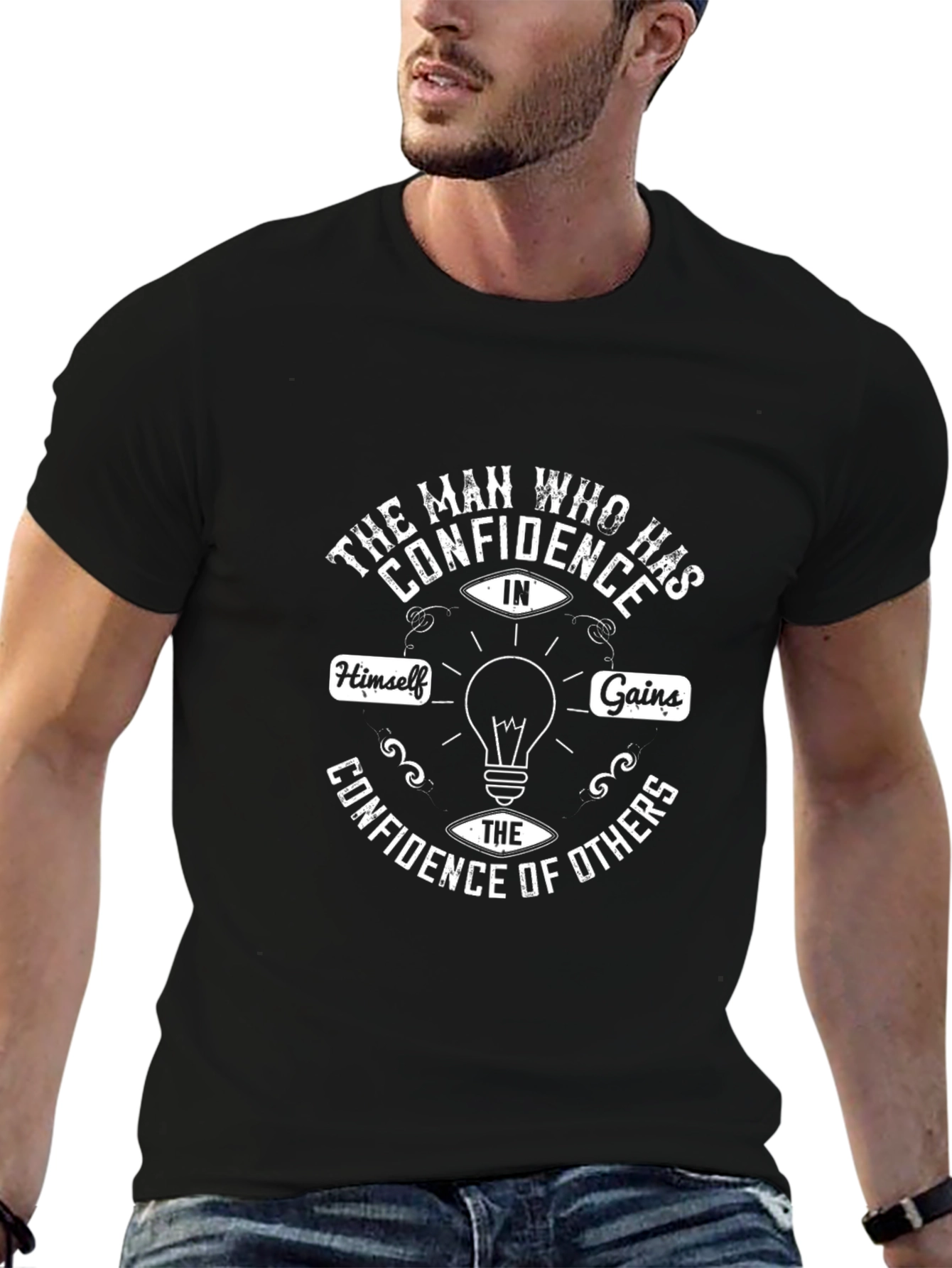 Black Confidence Graphic Tee - Inspirational Menswear view 6