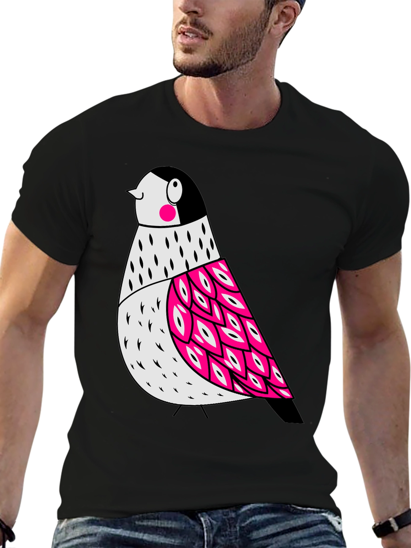 Black Bird Graphic Black T-Shirt view 6