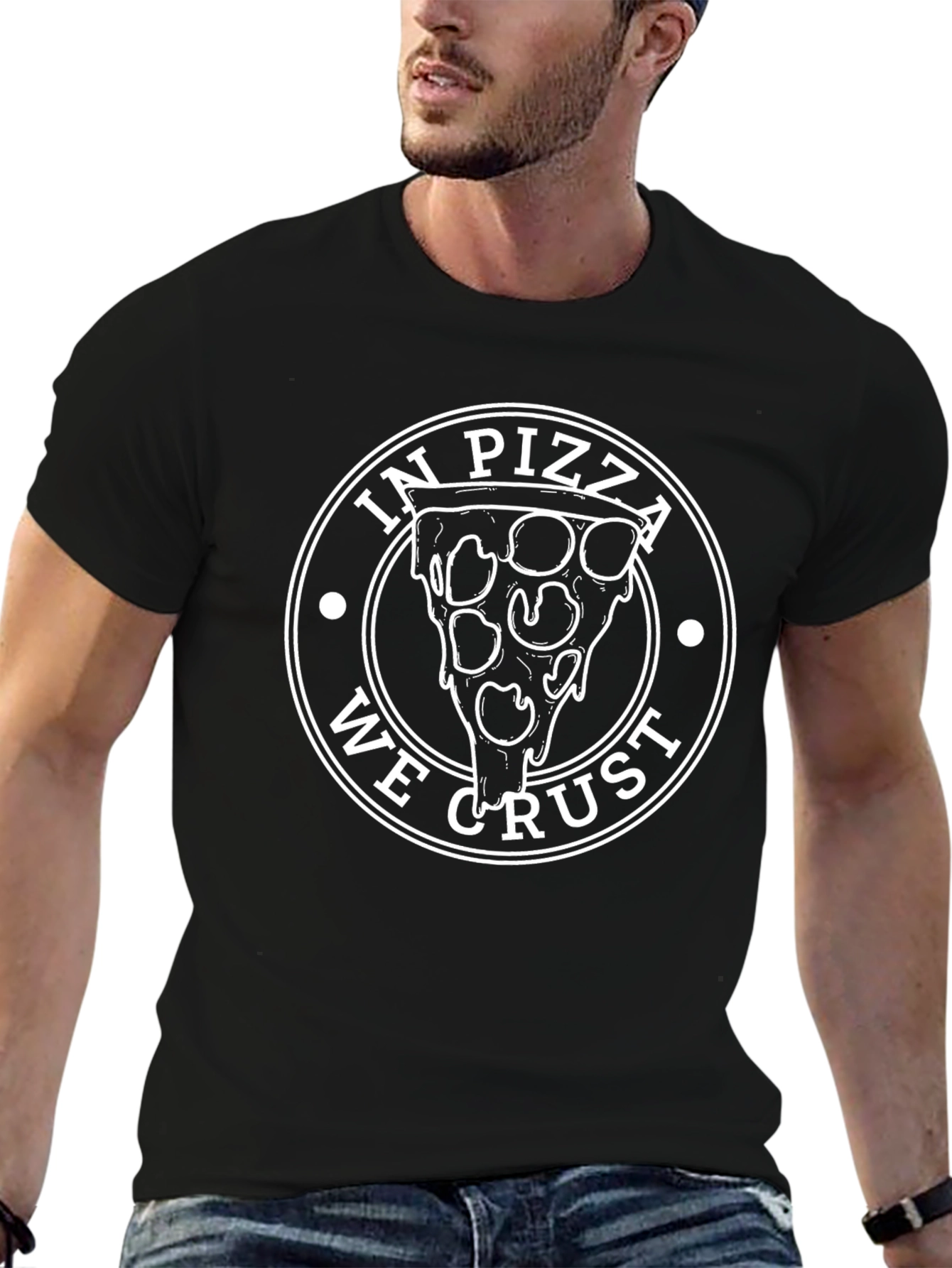 Black In Pizza We Crust Graphic T-Shirt view 6