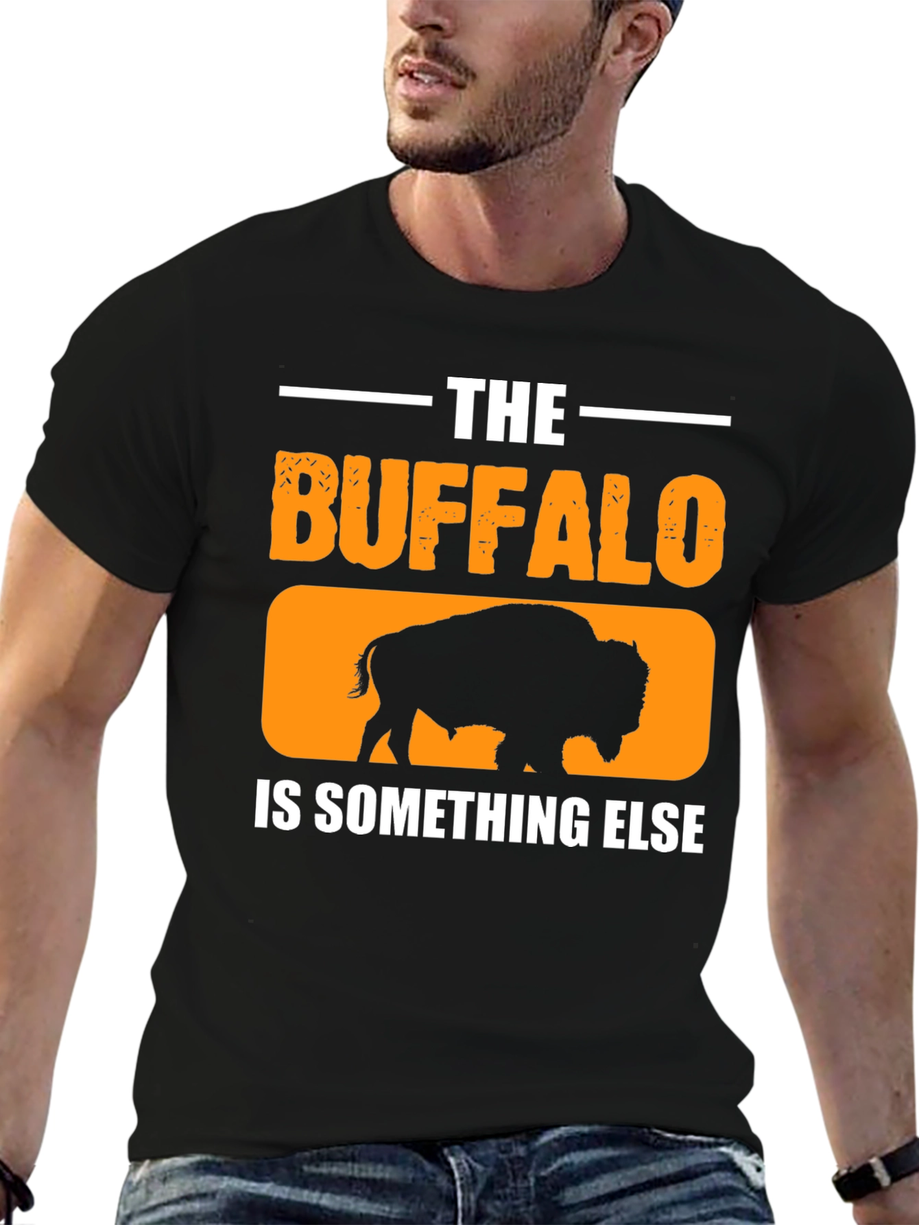 Black The Buffalo is Something Else Black T-Shirt view 6