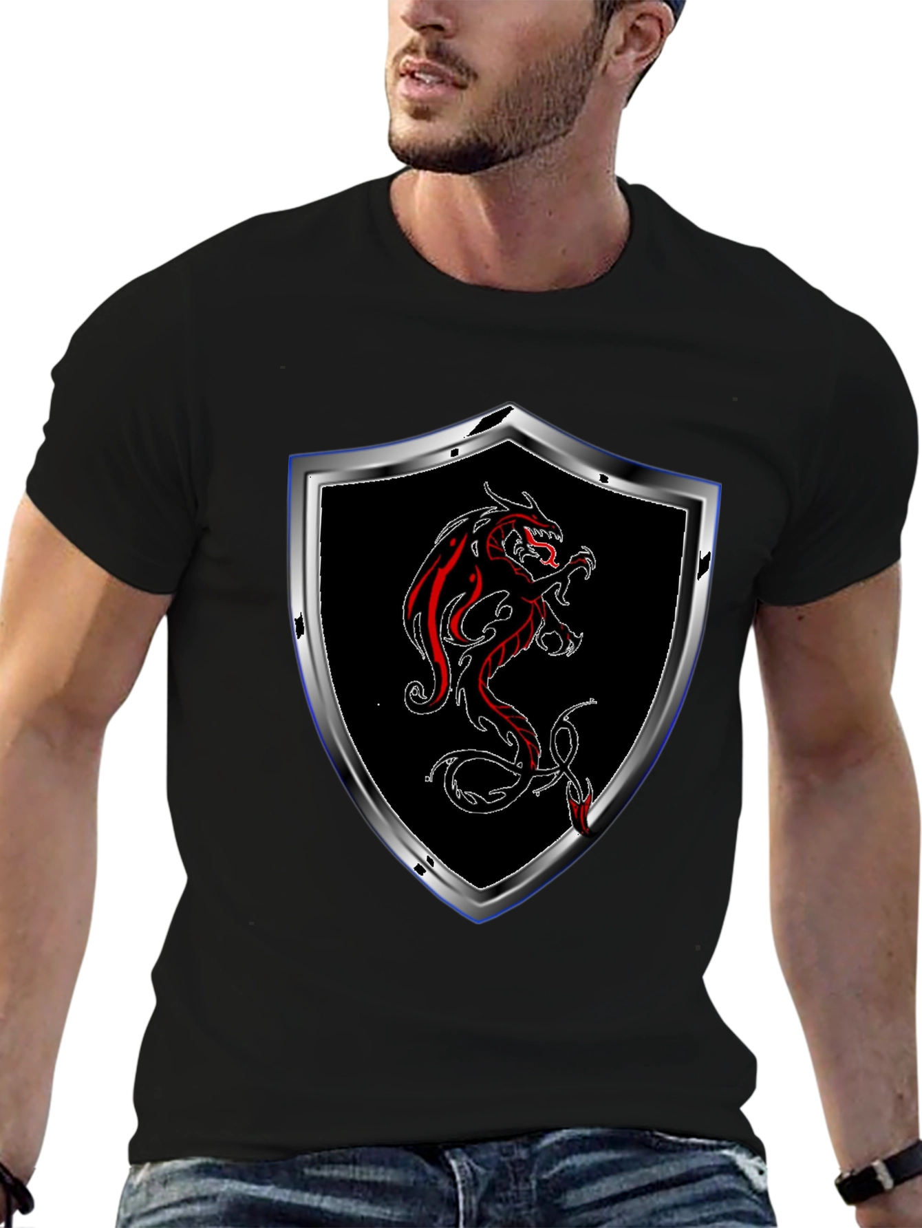 Dragon Crest T-Shirt - Black - 6