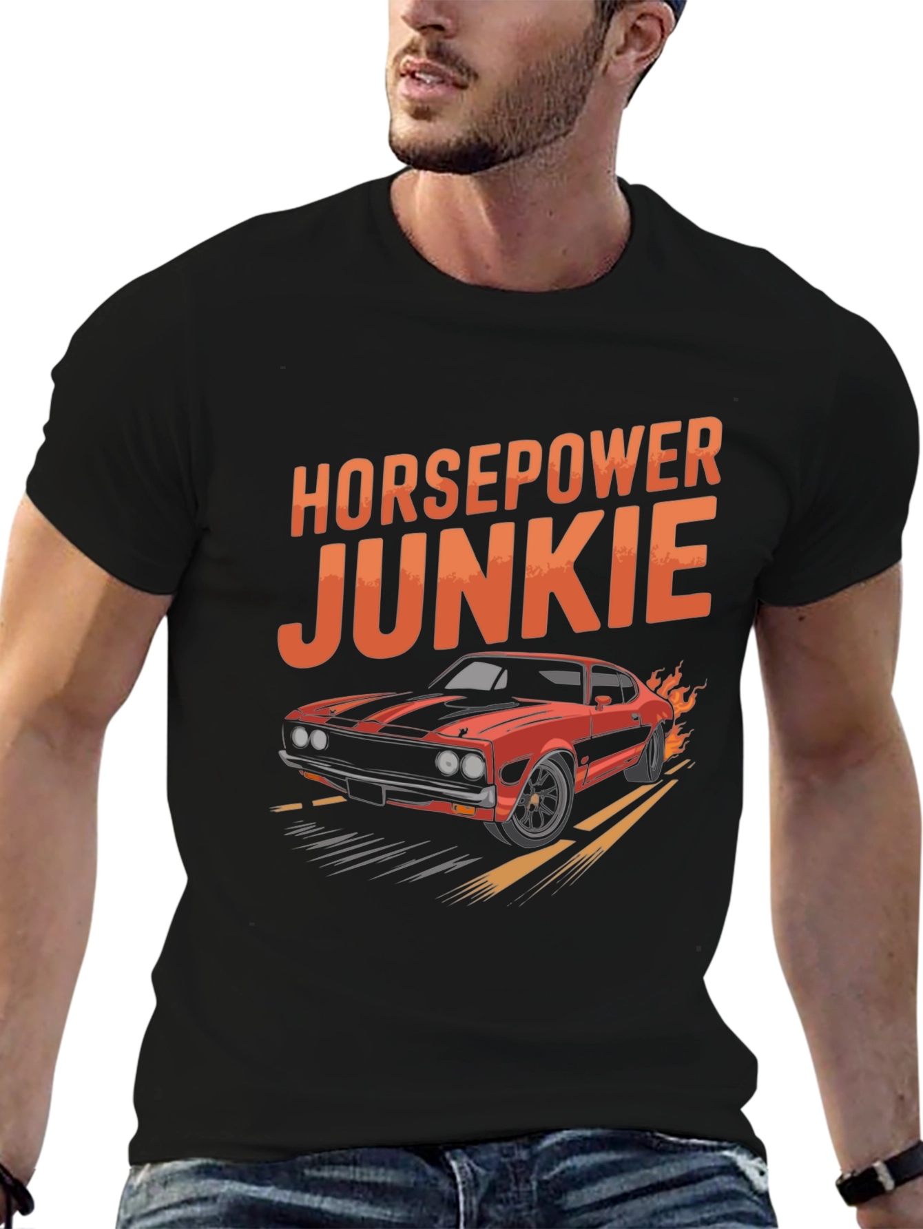 Black Horsepower Junkie Graphic T-Shirt view 6