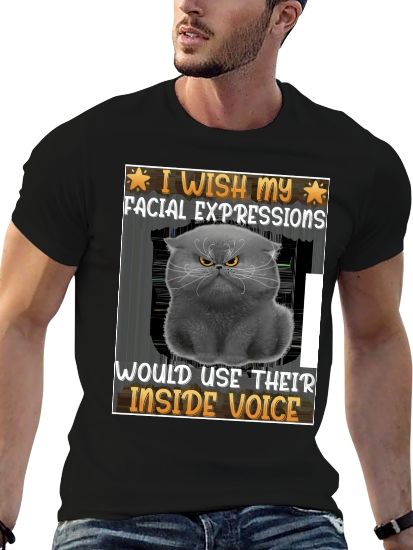 Black Grumpy Cat 'Inside Voice' Graphic Tee view 6