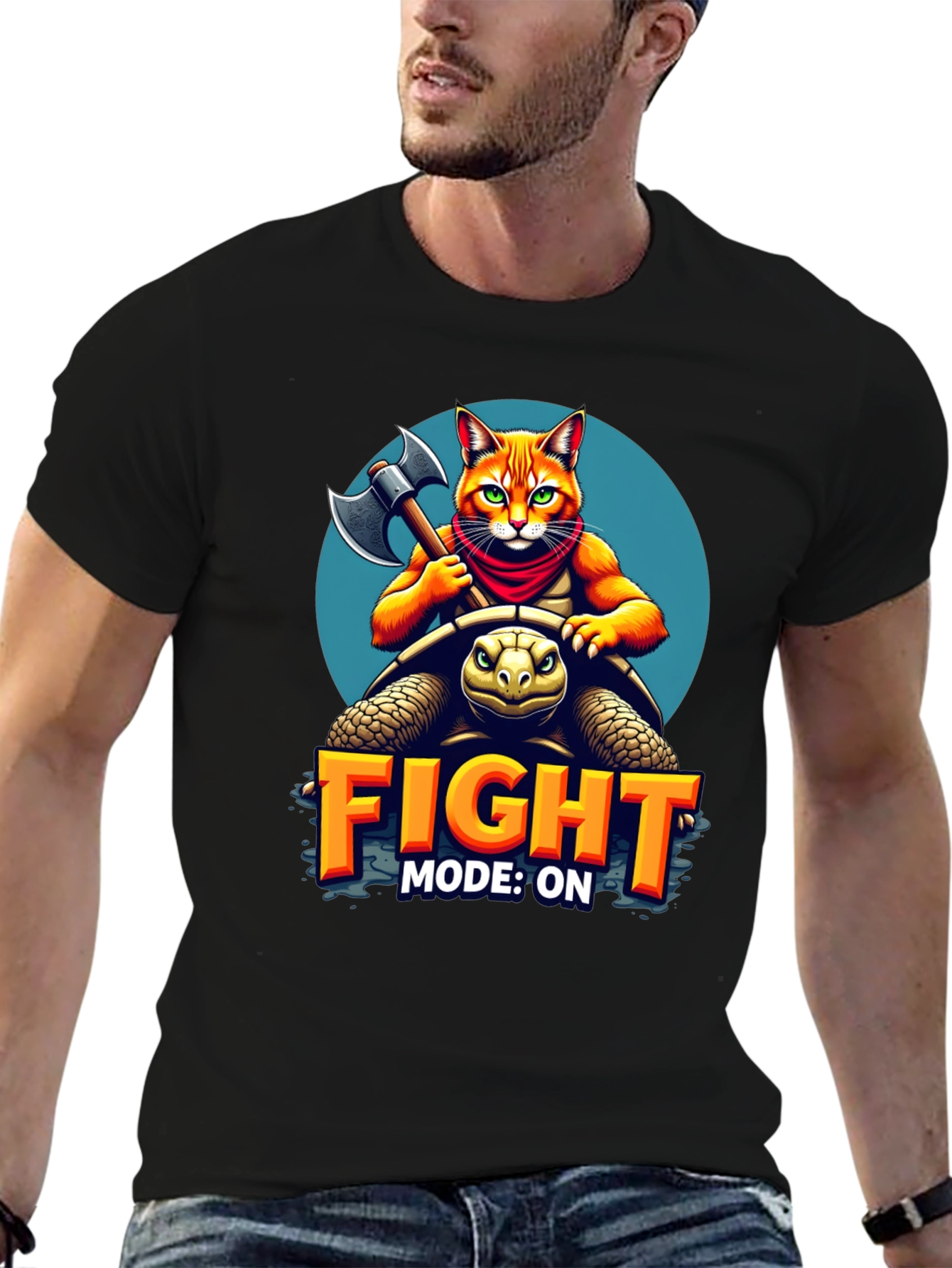 Black Fight Mode On T-Shirt view 6