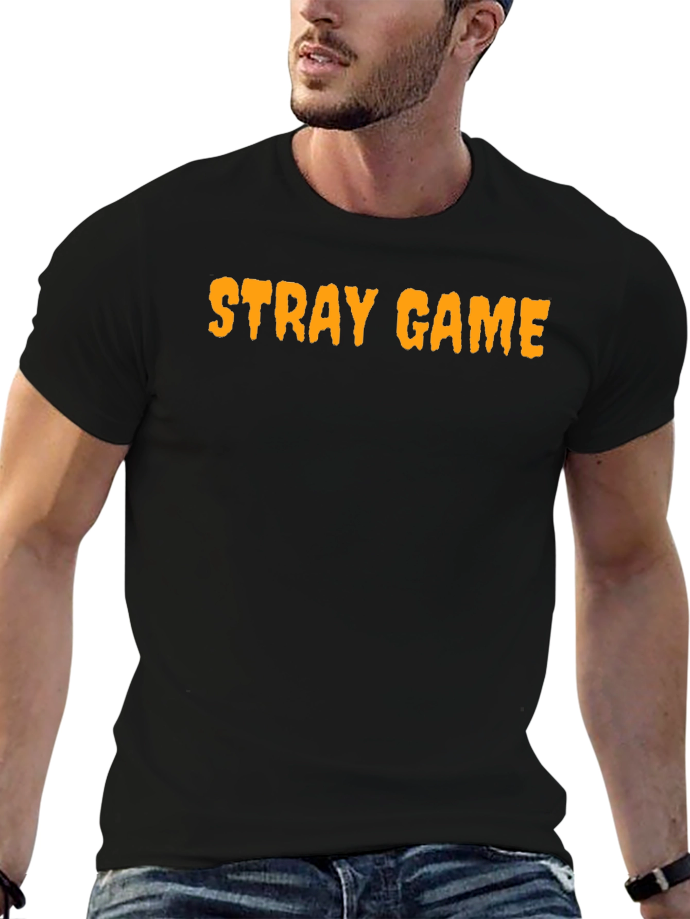 Black Stray Game Black Graphic Tee view 6