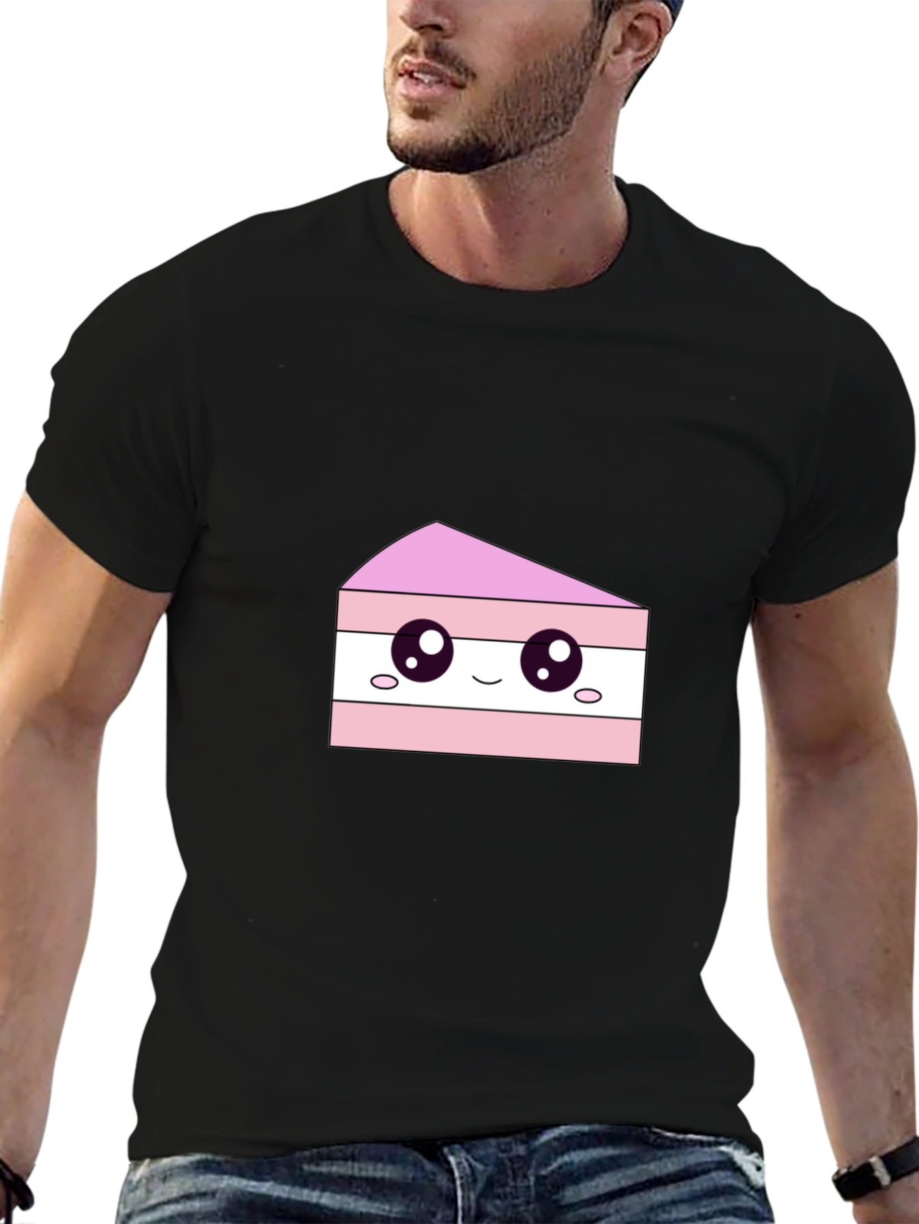 Black Cute Cake Slice Graphic Tee - Sweet Treat Shirt view 6