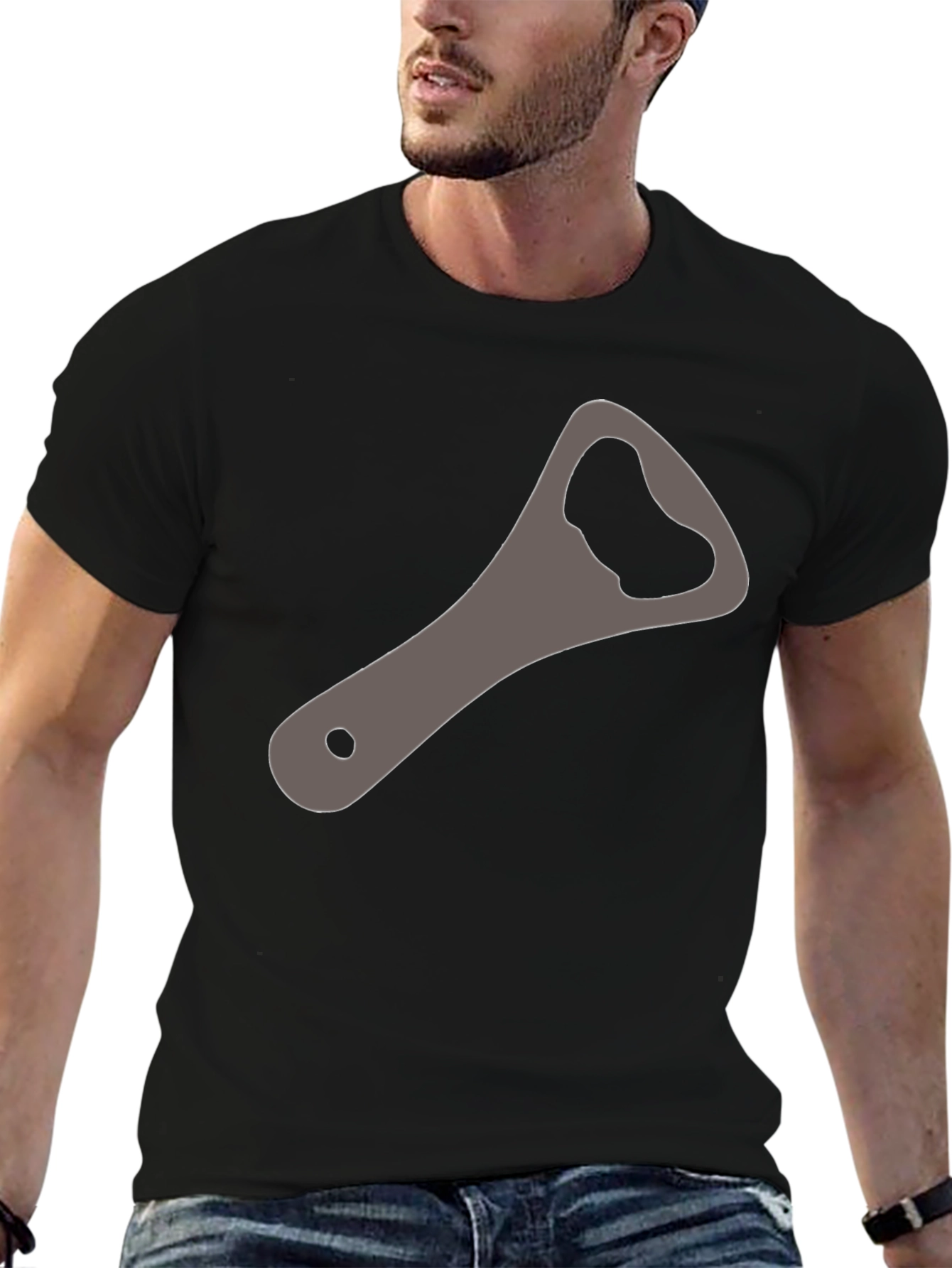 Black Bottle Opener Graphic Tee - Casual Wear view 6