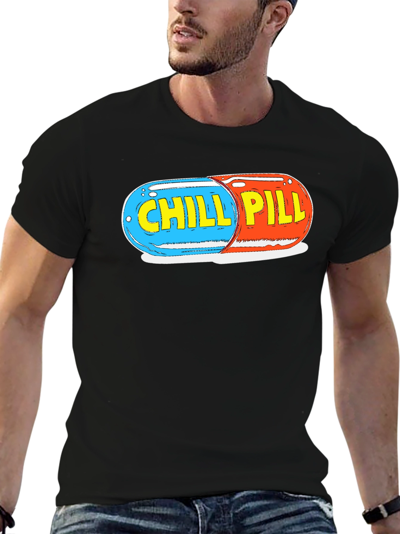 Black Chill Pill Graphic Tee - Relaxed Fit view 6