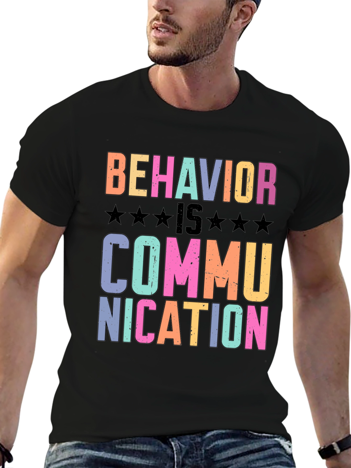 Black Behavior is Communication Graphic T-Shirt view 6