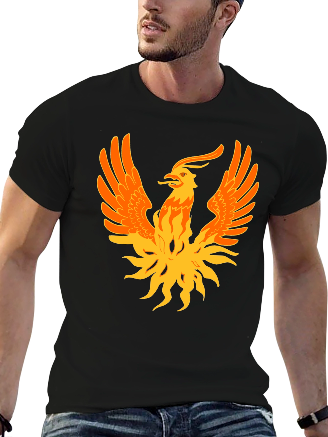 Black Phoenix Graphic Print Black Tee view 6