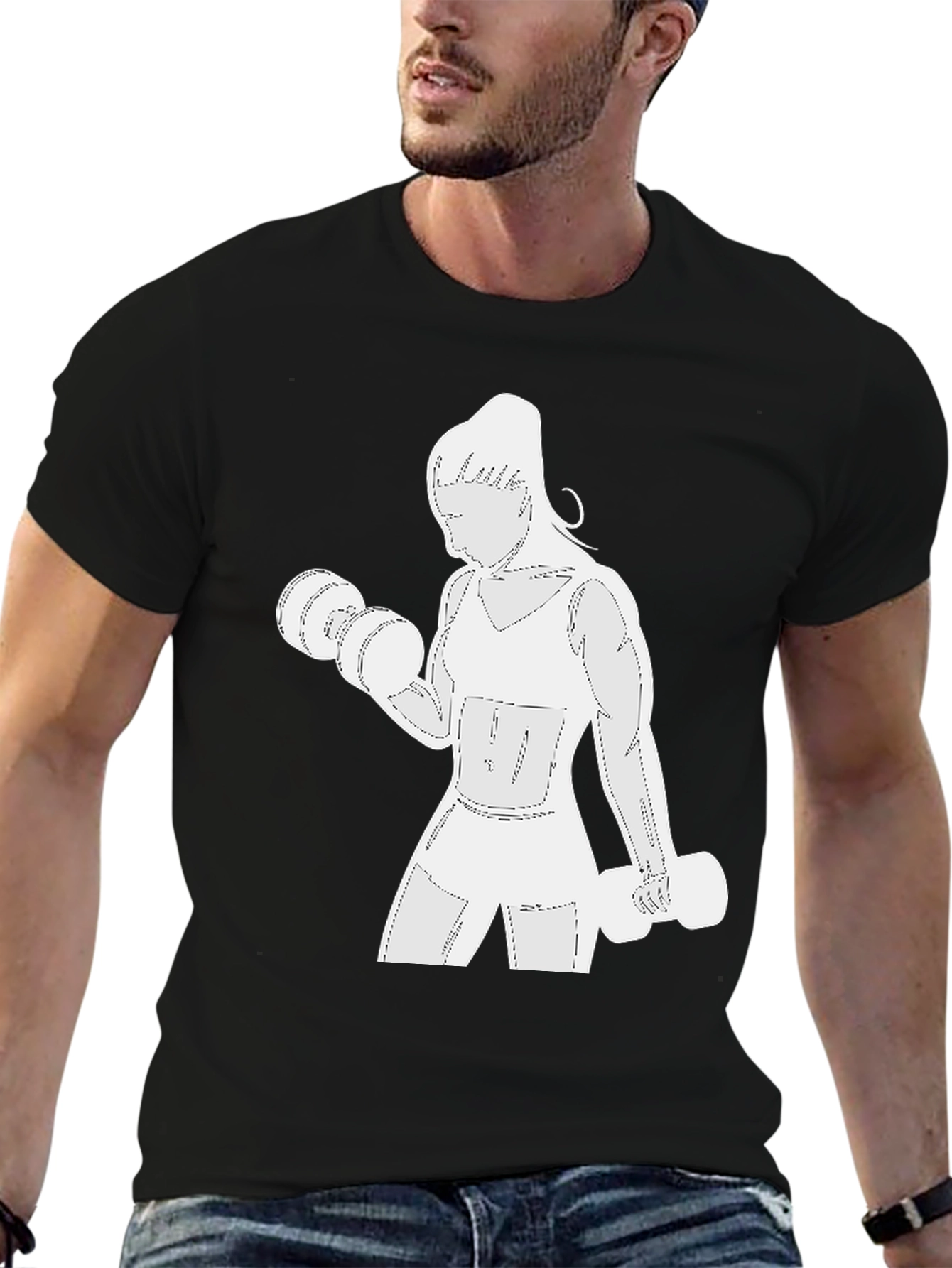 Black Workout Woman Graphic Tee view 6
