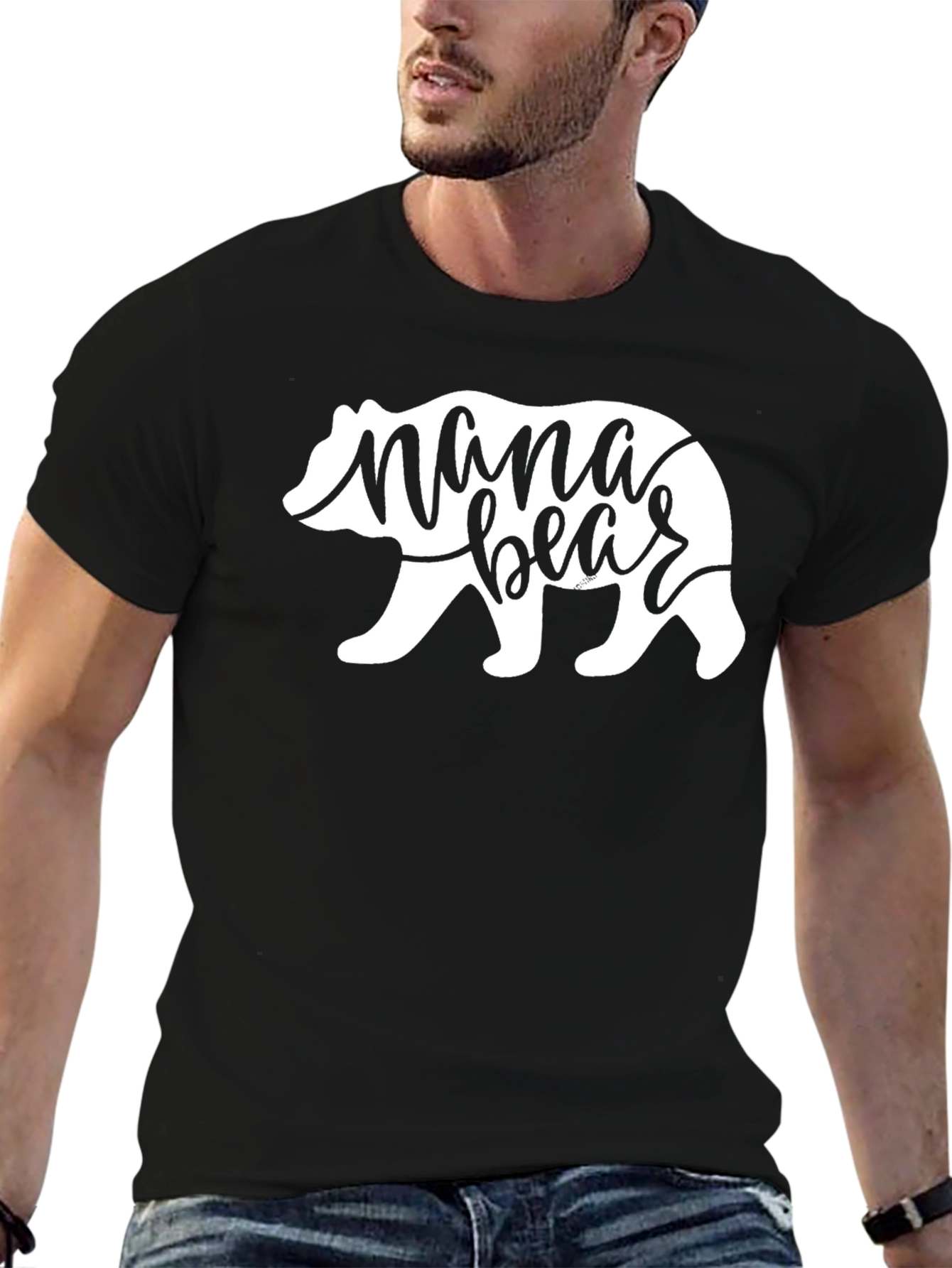 Black Mama Bear T-Shirt - Black Cotton Tee view 6