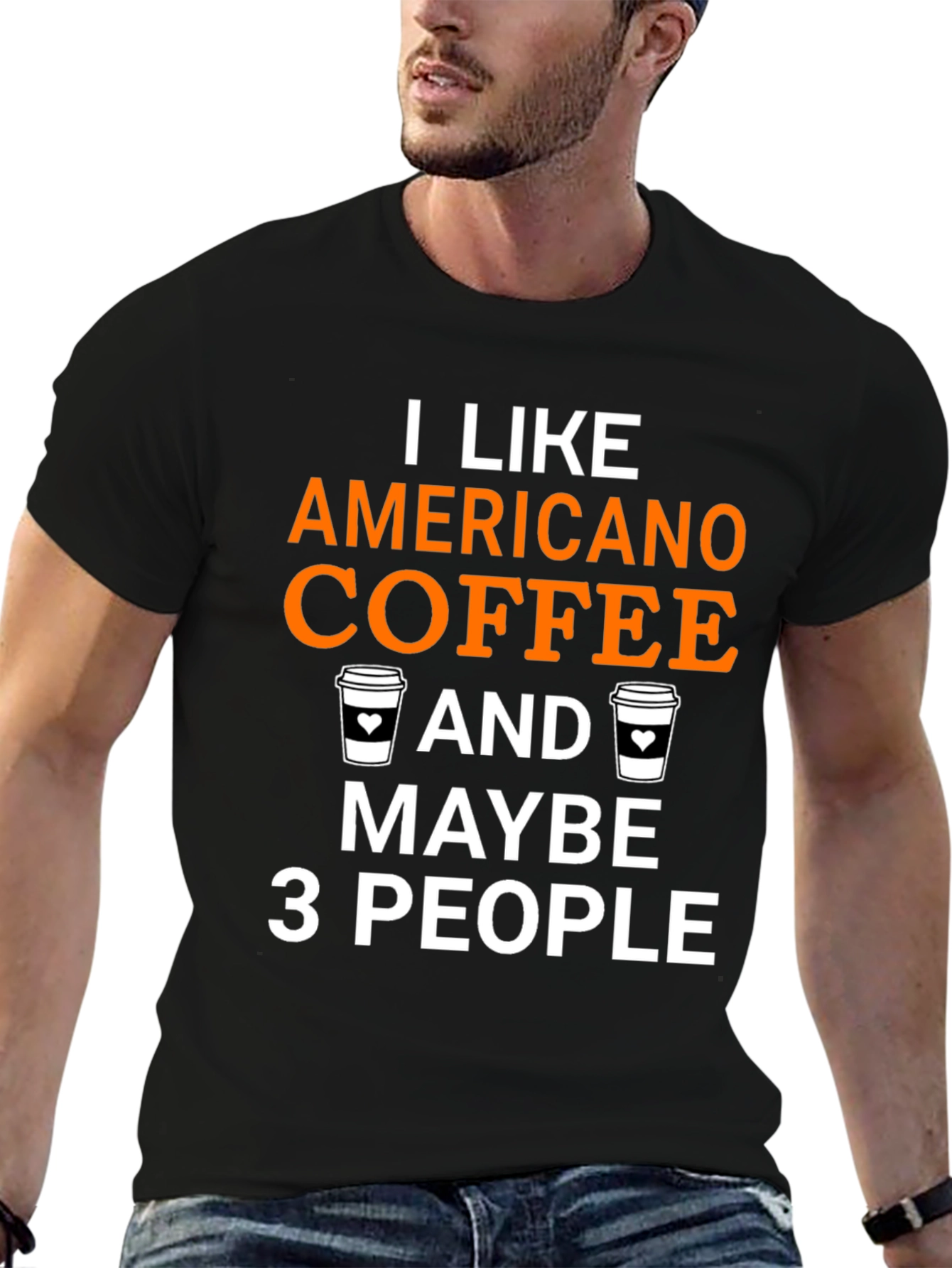 Black Americano Coffee Lover T-Shirt - Funny Graphic Tee view 6