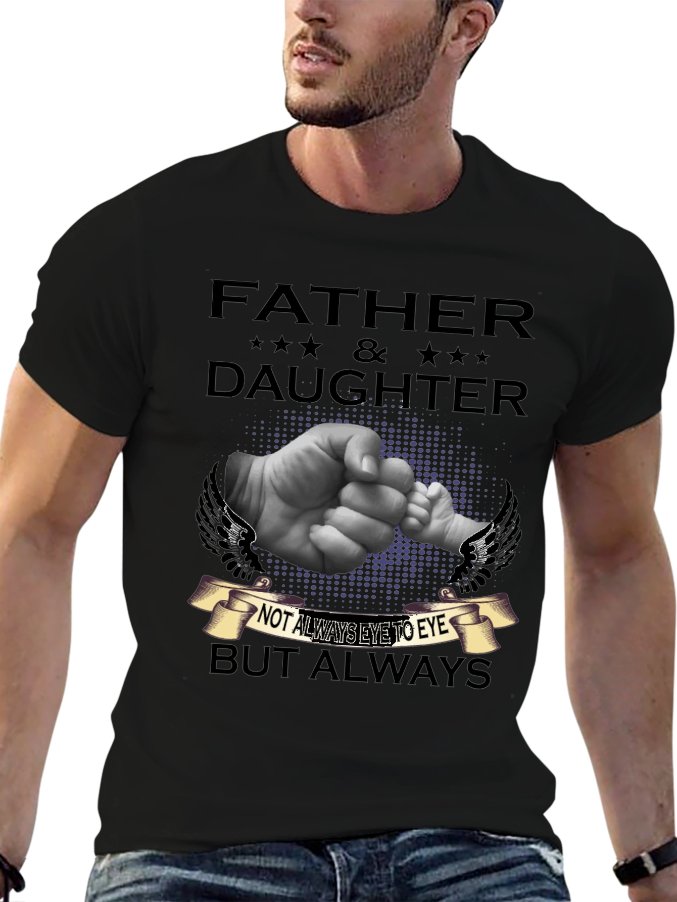 Black Father & Daughter T-Shirt - Always Connected view 6