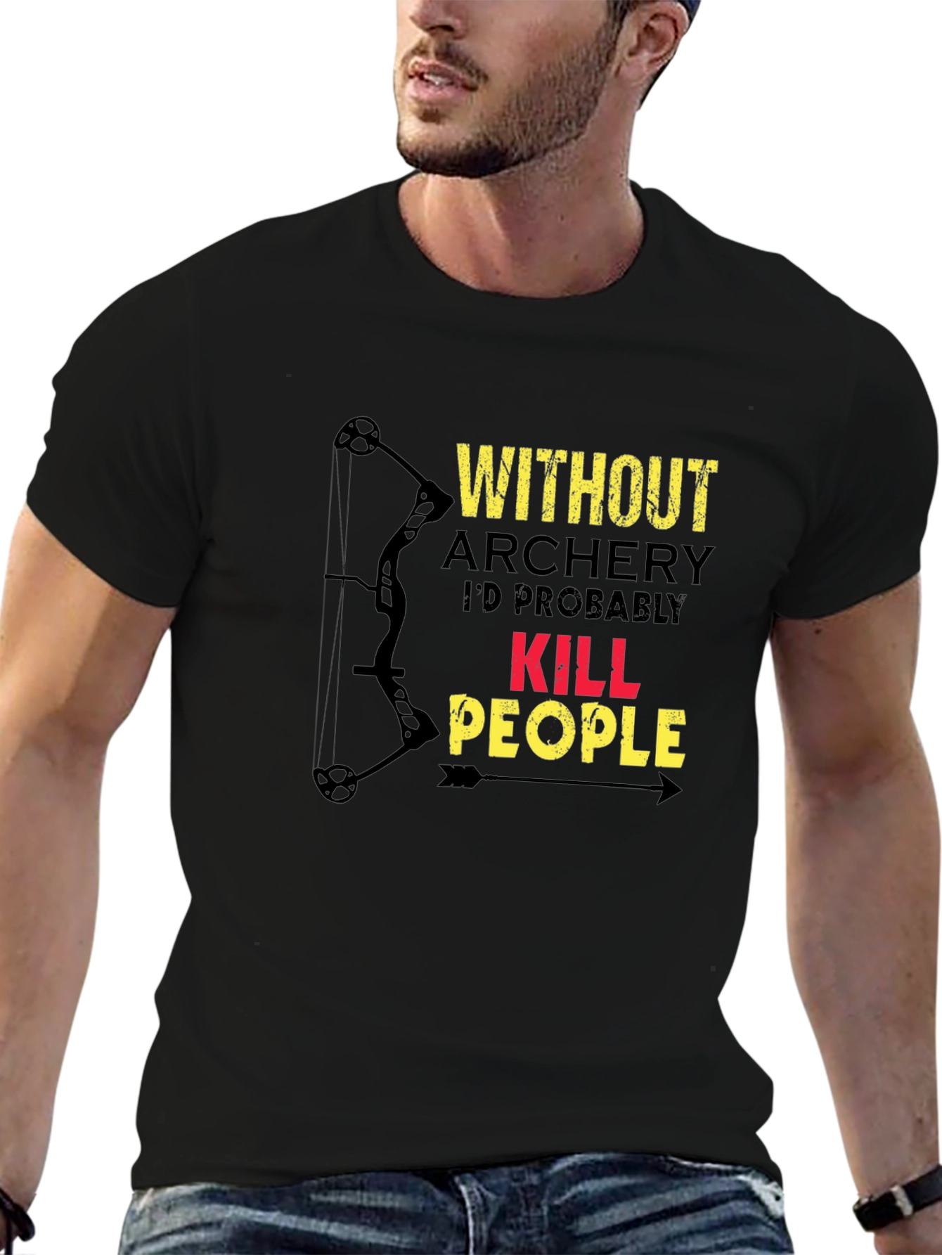 Black Archery Humor T-Shirt view 6