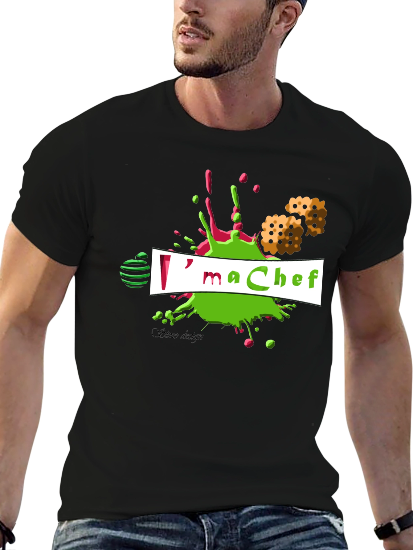 Black I'm a Chef T-Shirt, Unique Design view 6