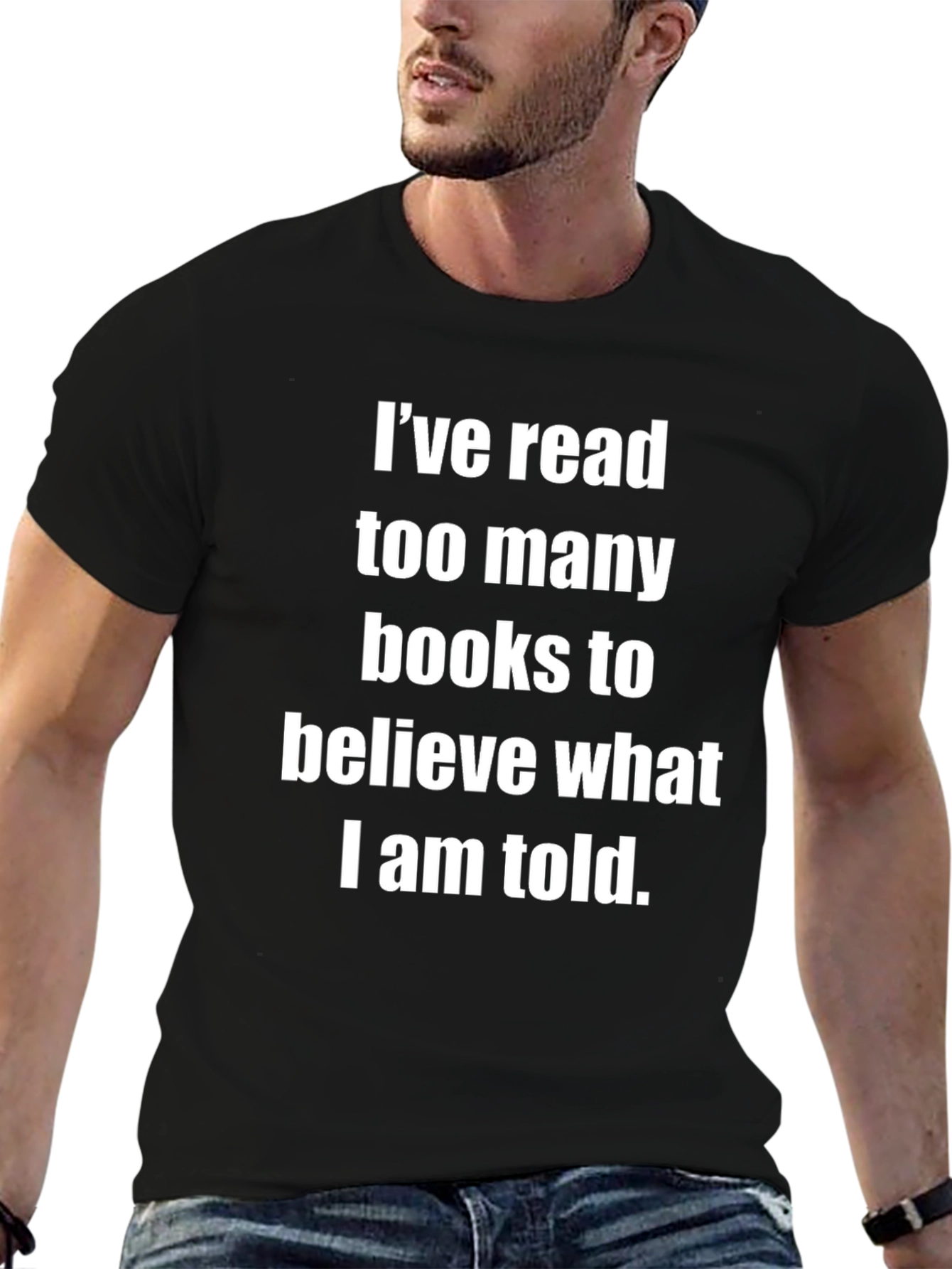 Black I've Read Too Many Books T-Shirt - Funny Sarcastic Reader Tee view 6