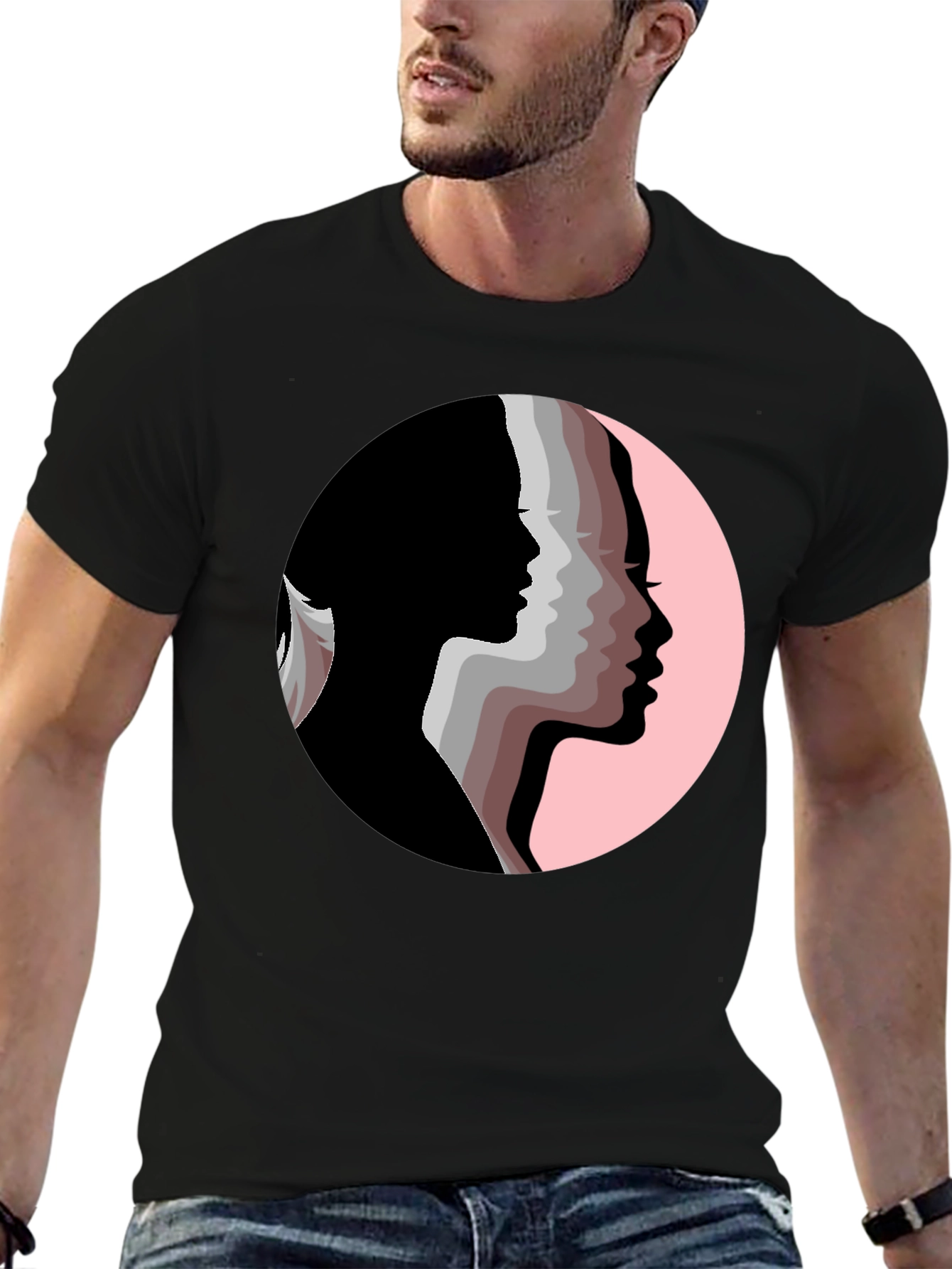 Women Silhouette T-Shirt - Black Graphic Tee - 6