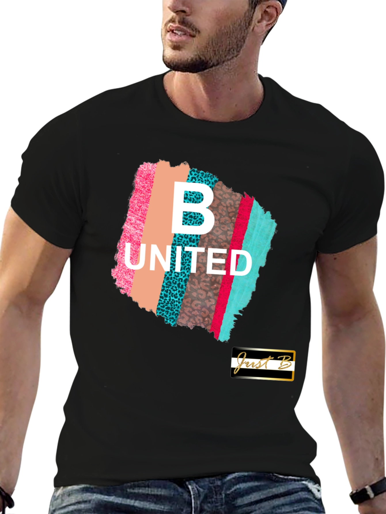 Black B United Graphic T-Shirt - Men's Short Sleeve Crew Neck view 6