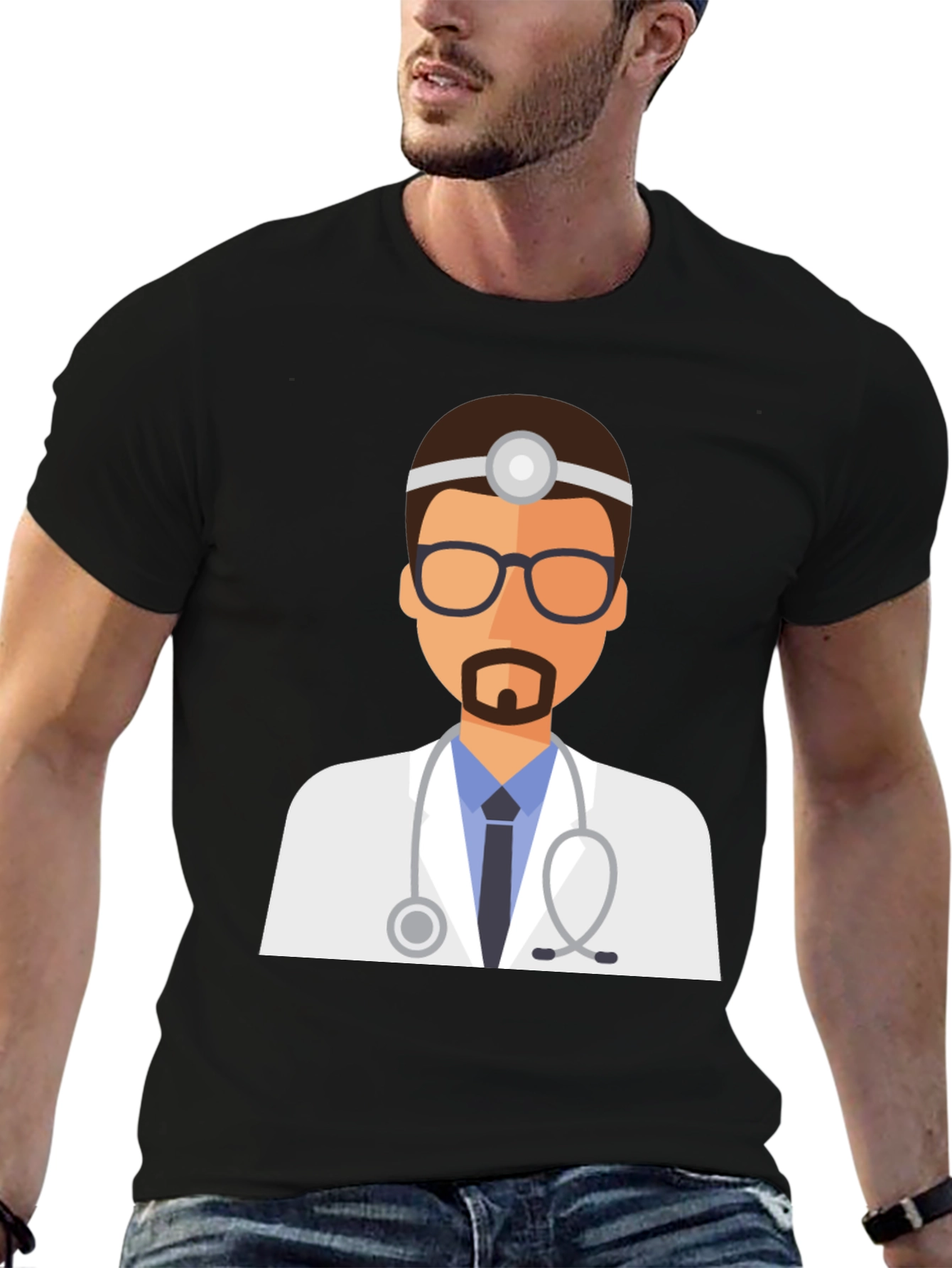 Black Doctor Graphic Tee - Black Unisex T-Shirt view 6